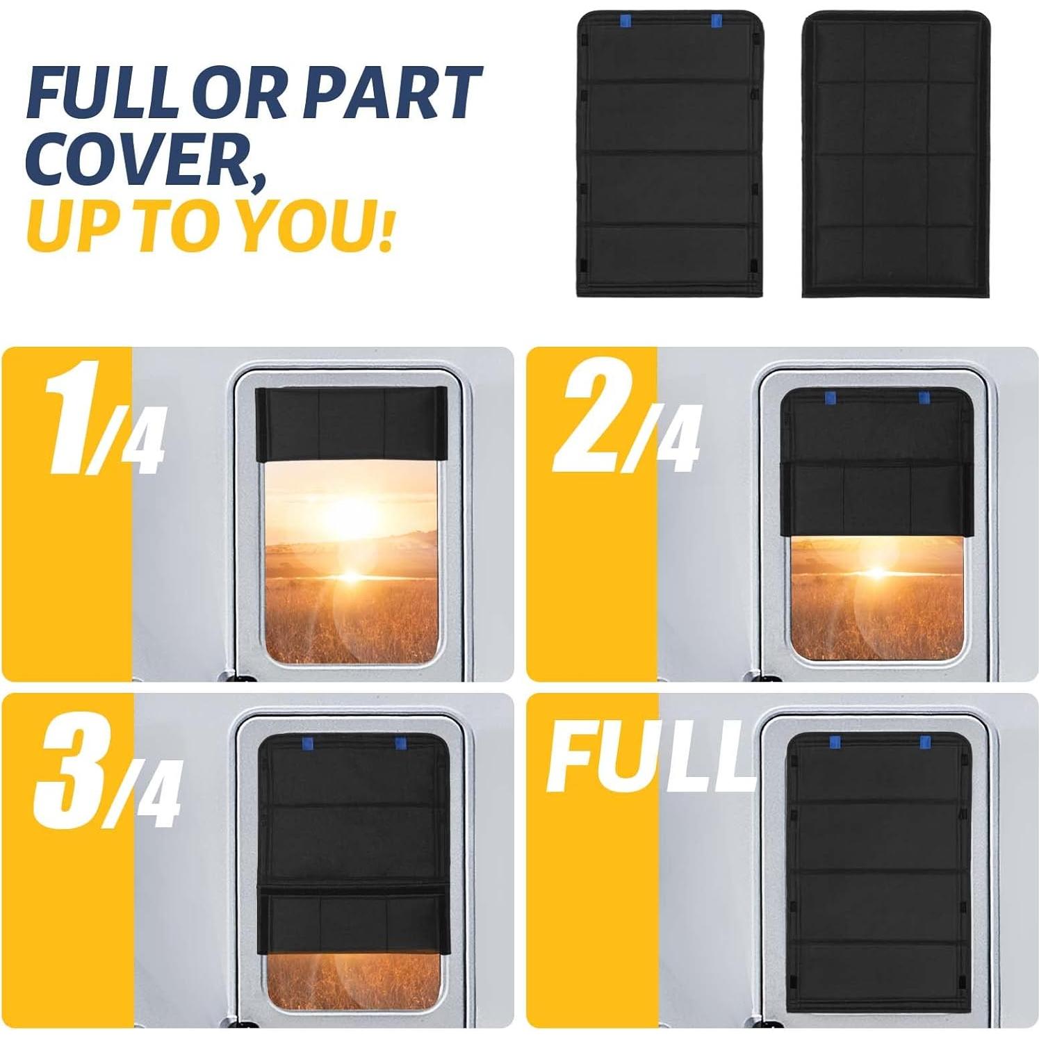 Sombra de Ventana Plegable Funomo para RV 63.5x40.6cm Blackout