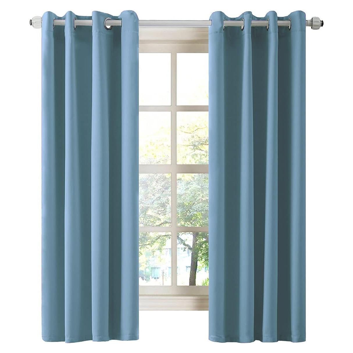 Cortinas Opacas Aislantes Térmicas LA PALMA 132x160 cm Azul Piedra