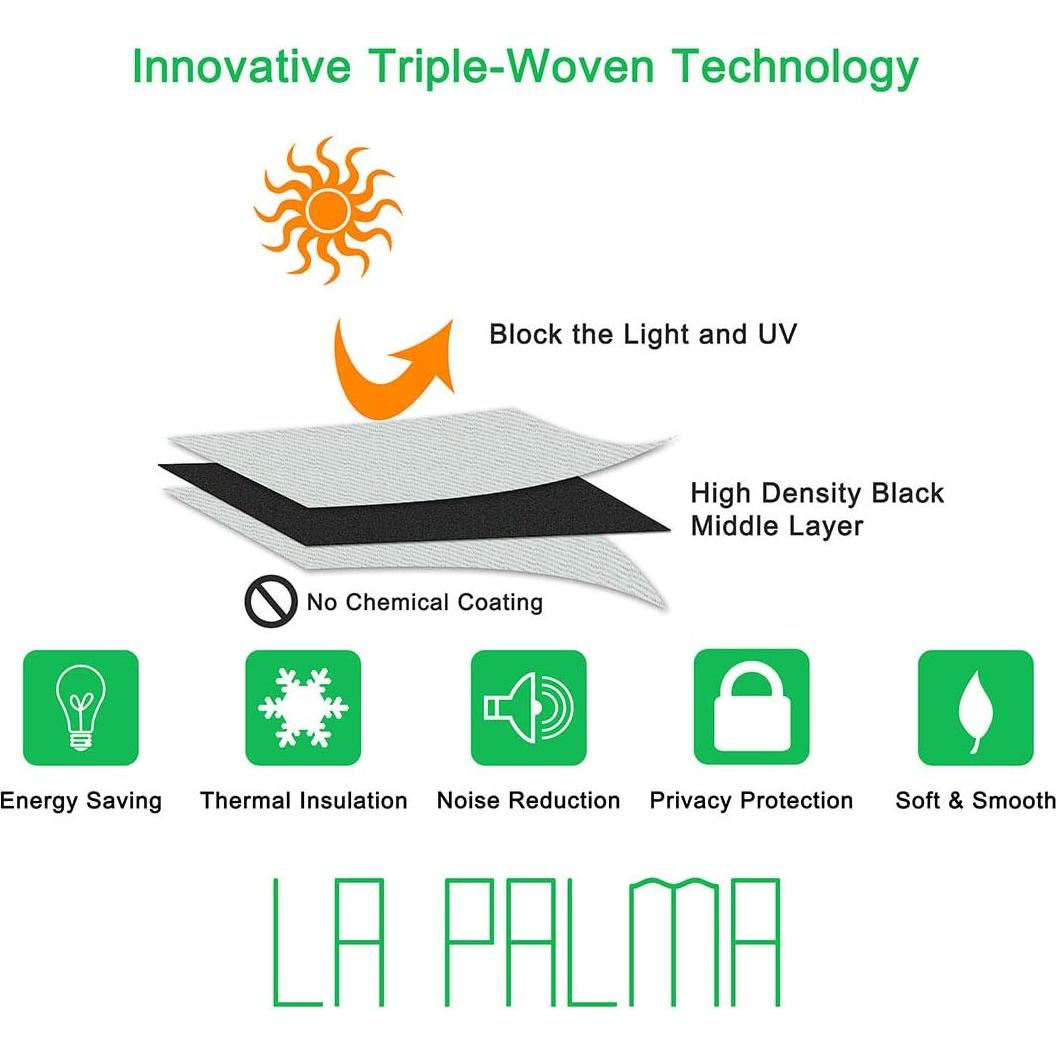 Cortinas Opacas Aislantes Térmicas LA PALMA 132x160 cm Azul Piedra