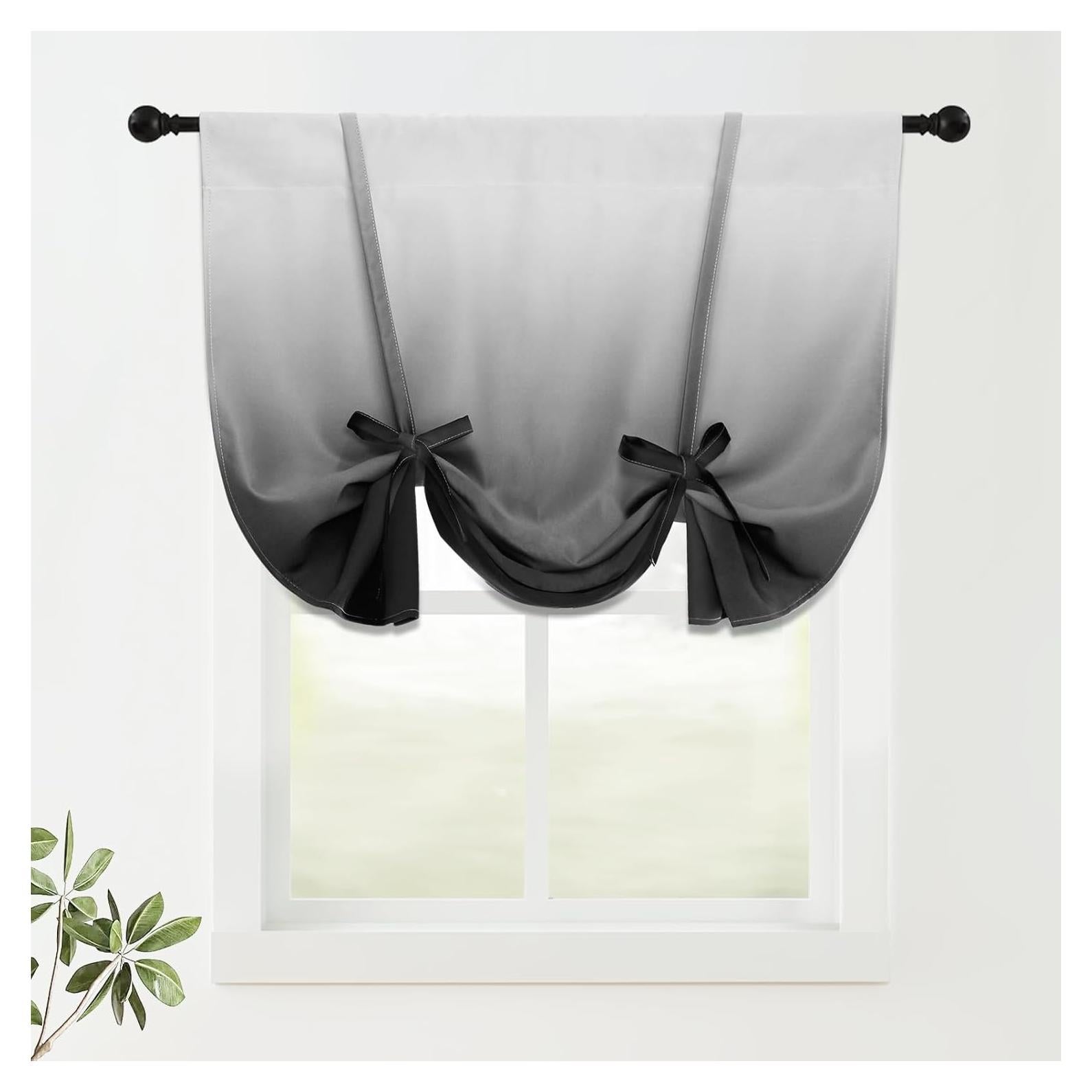 Cortina Opaca Ajustable COSVIYA Ombre Gris a Negro 86x122 cm