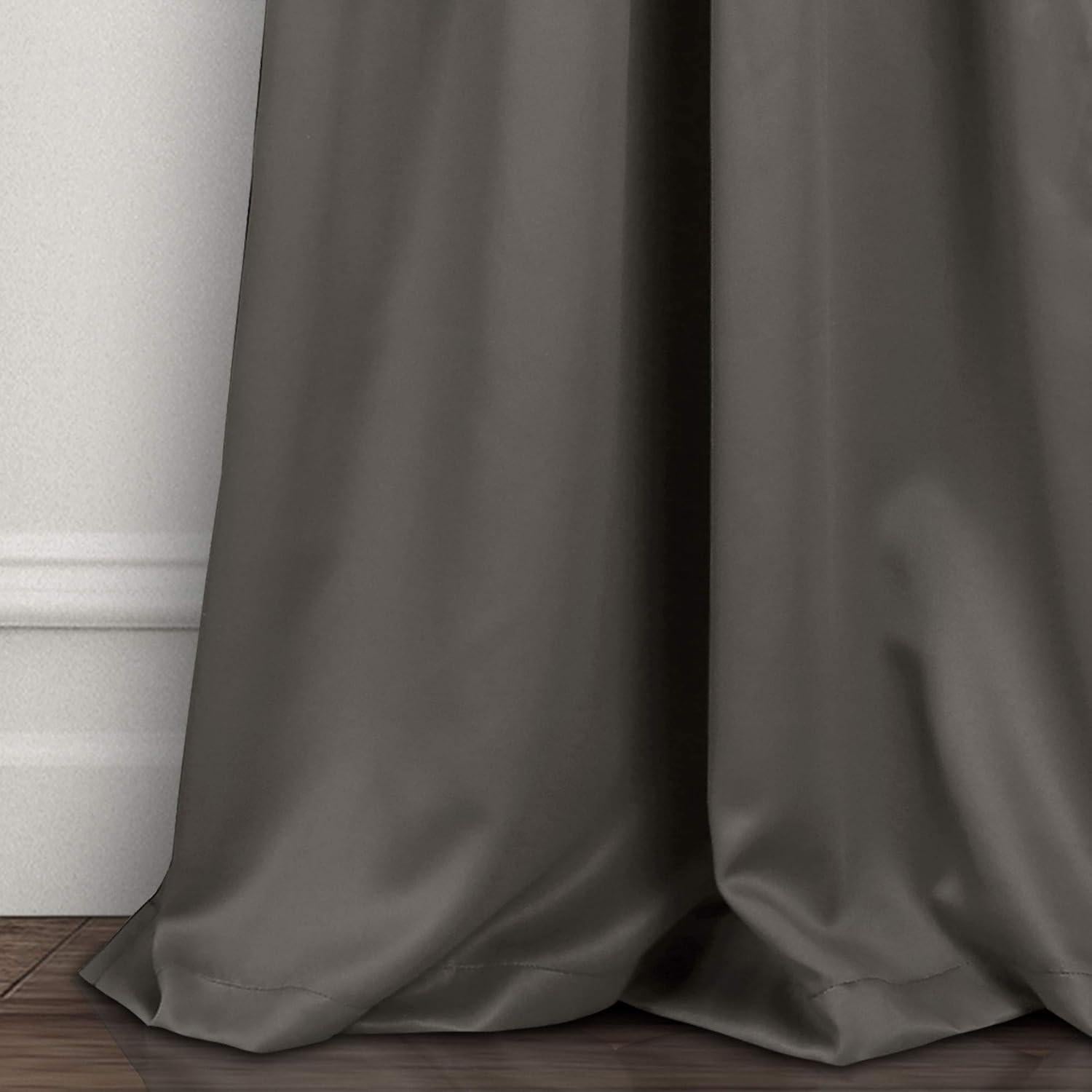 Paneles de Cortina Blackout Lush Decor 132x241 cm Gris Oscuro