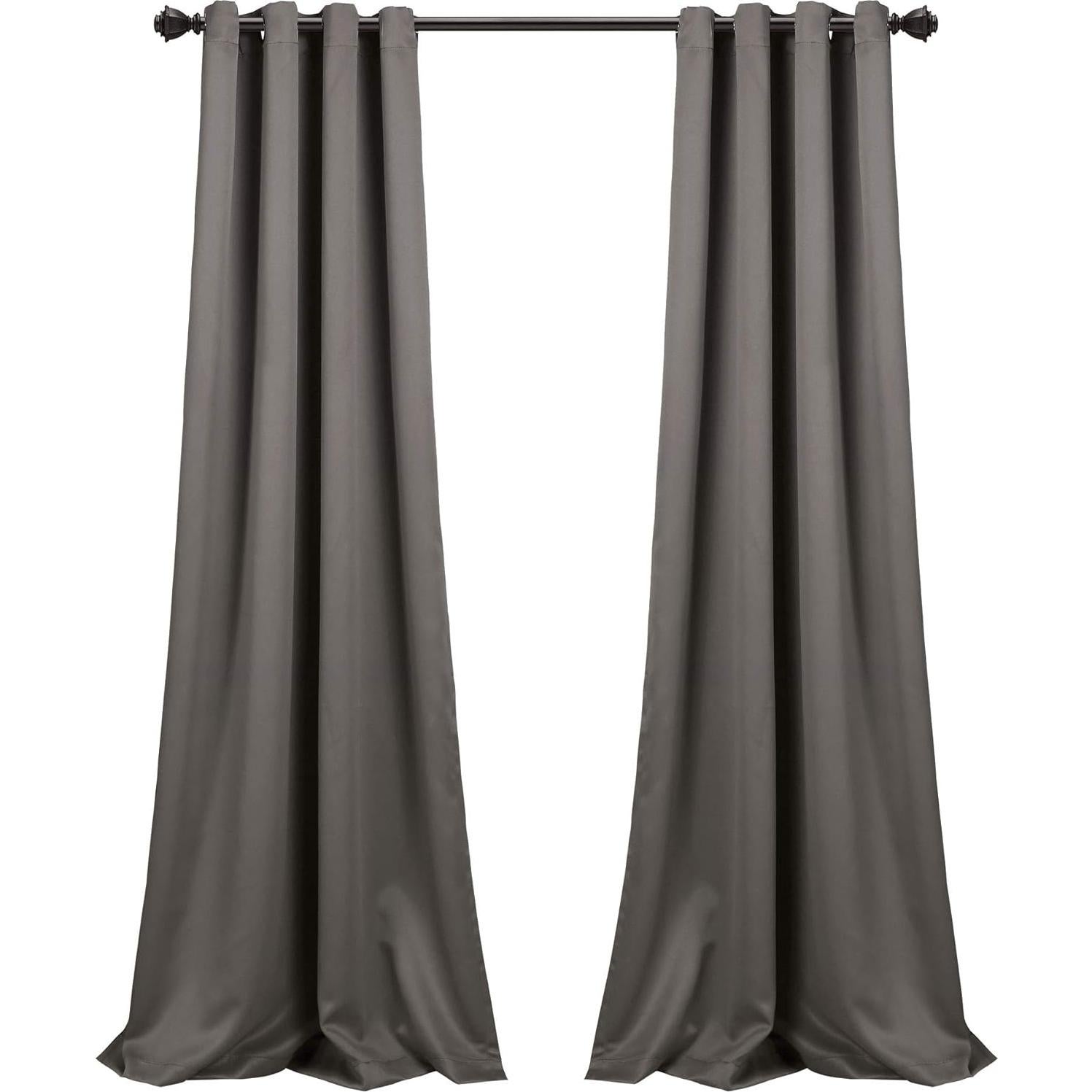 Paneles de Cortina Blackout Lush Decor 132x241 cm Gris Oscuro