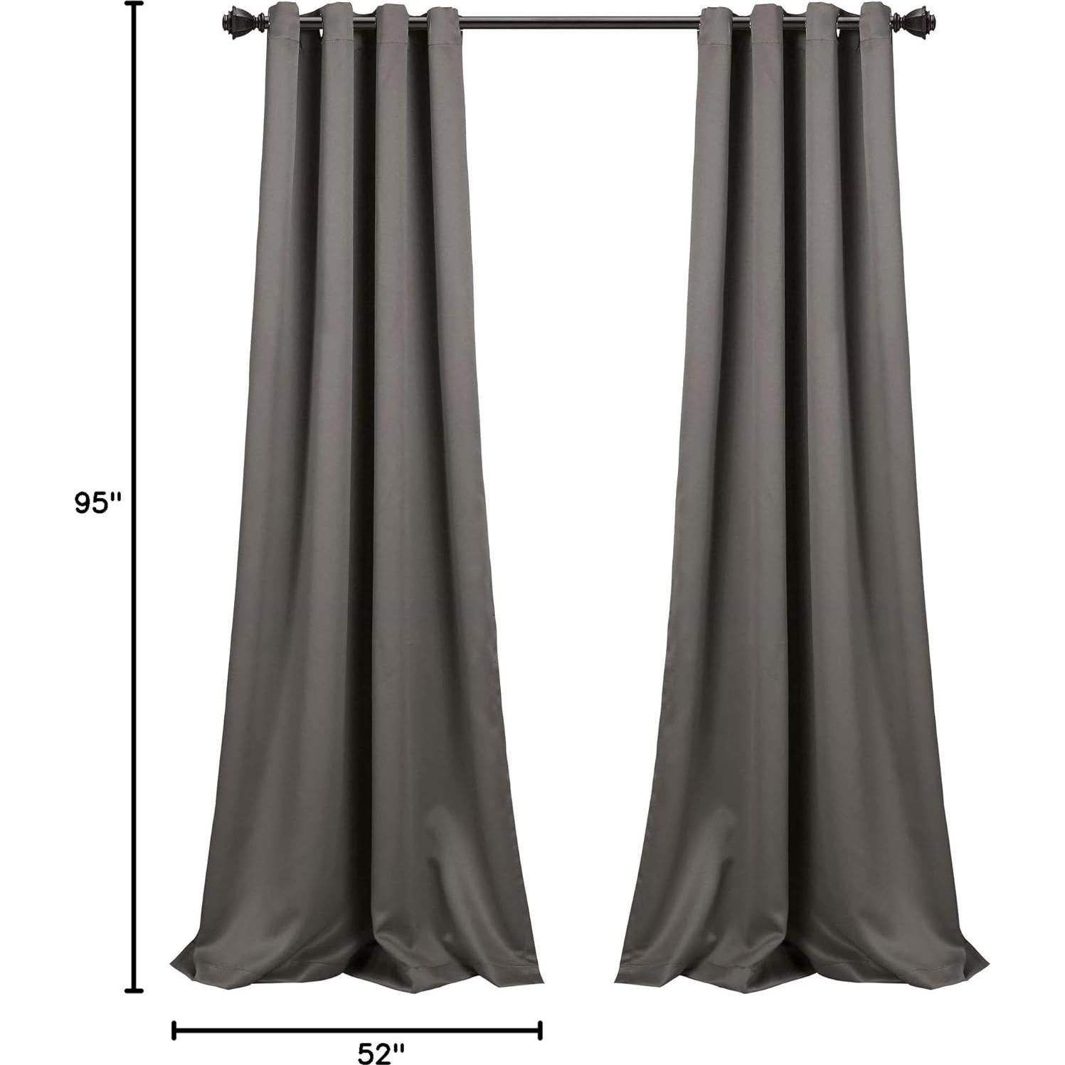 Paneles de Cortina Blackout Lush Decor 132x241 cm Gris Oscuro