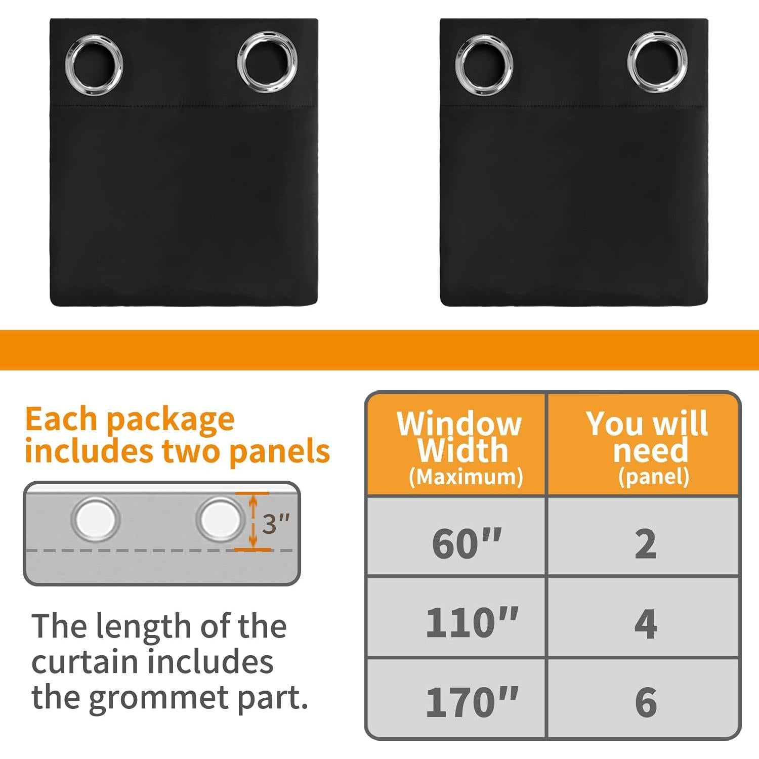 Cortinas Blackout YoungsTex 2 Paneles 42x213 cm Aislantes Térmicos