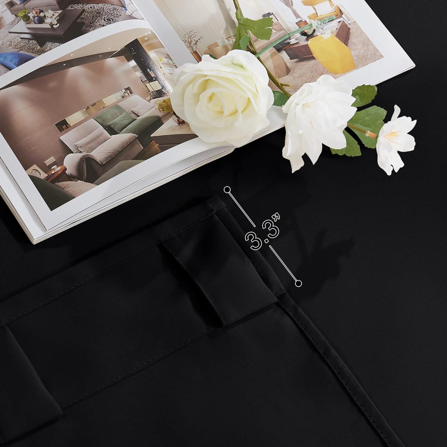 Cortinas Opacas PONY DANCE 107x114 cm Negras Aislantes Térmicas