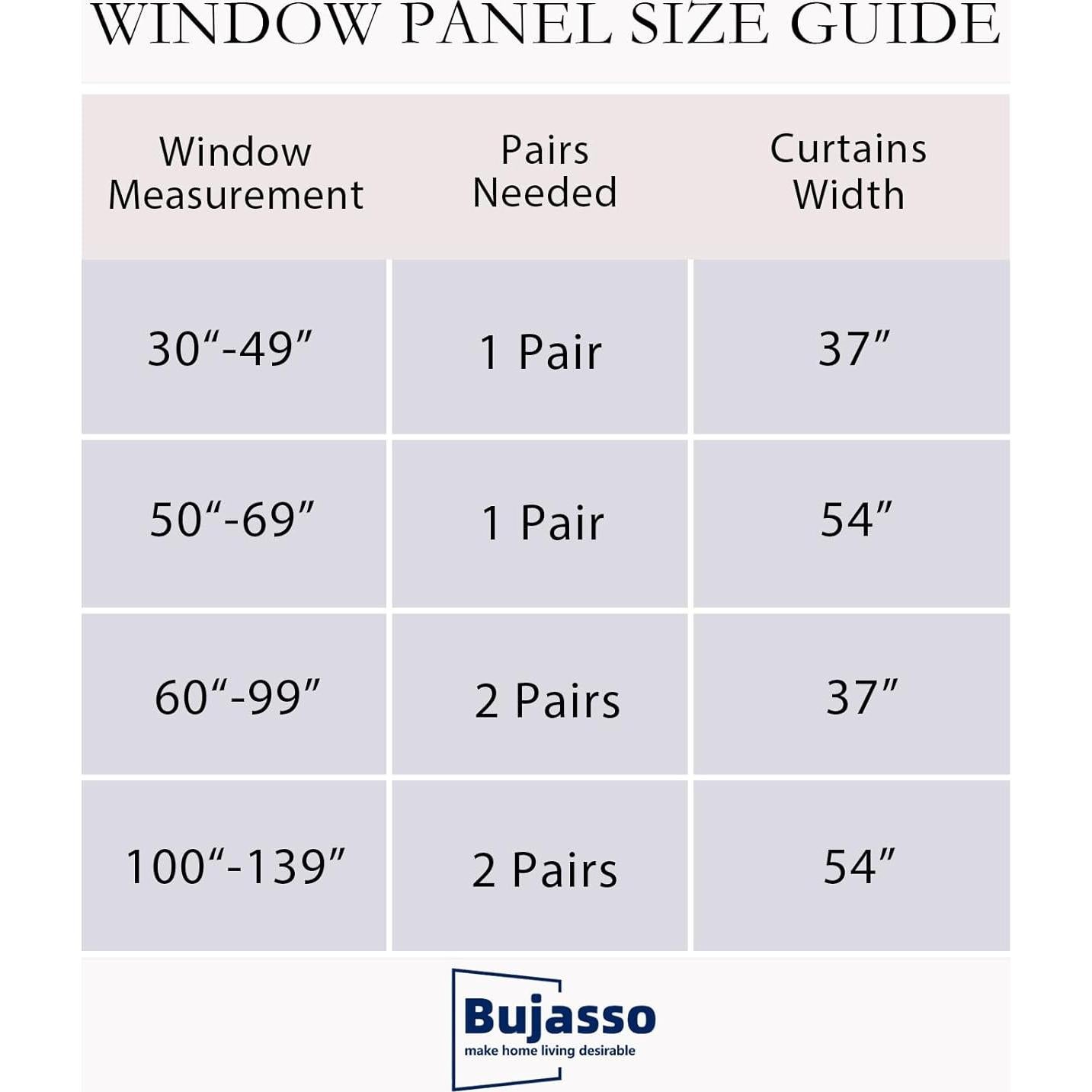 Cortinas Beige Blackout 80% Bujasso 54x63 cm Paquete de 2