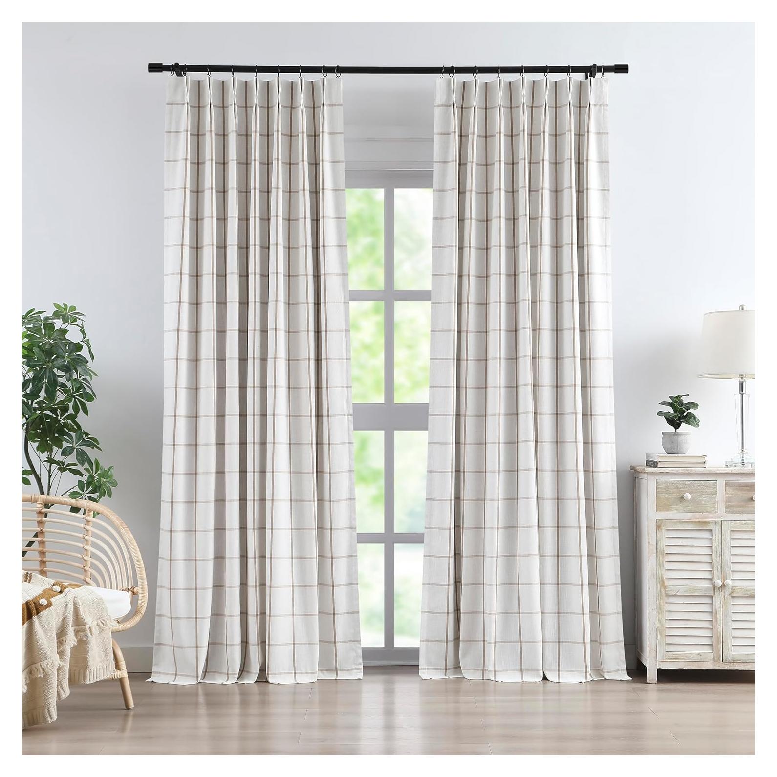 Cortinas Blackout Vision Home Lino de Flax 1.02m x 2.59m Pack 2