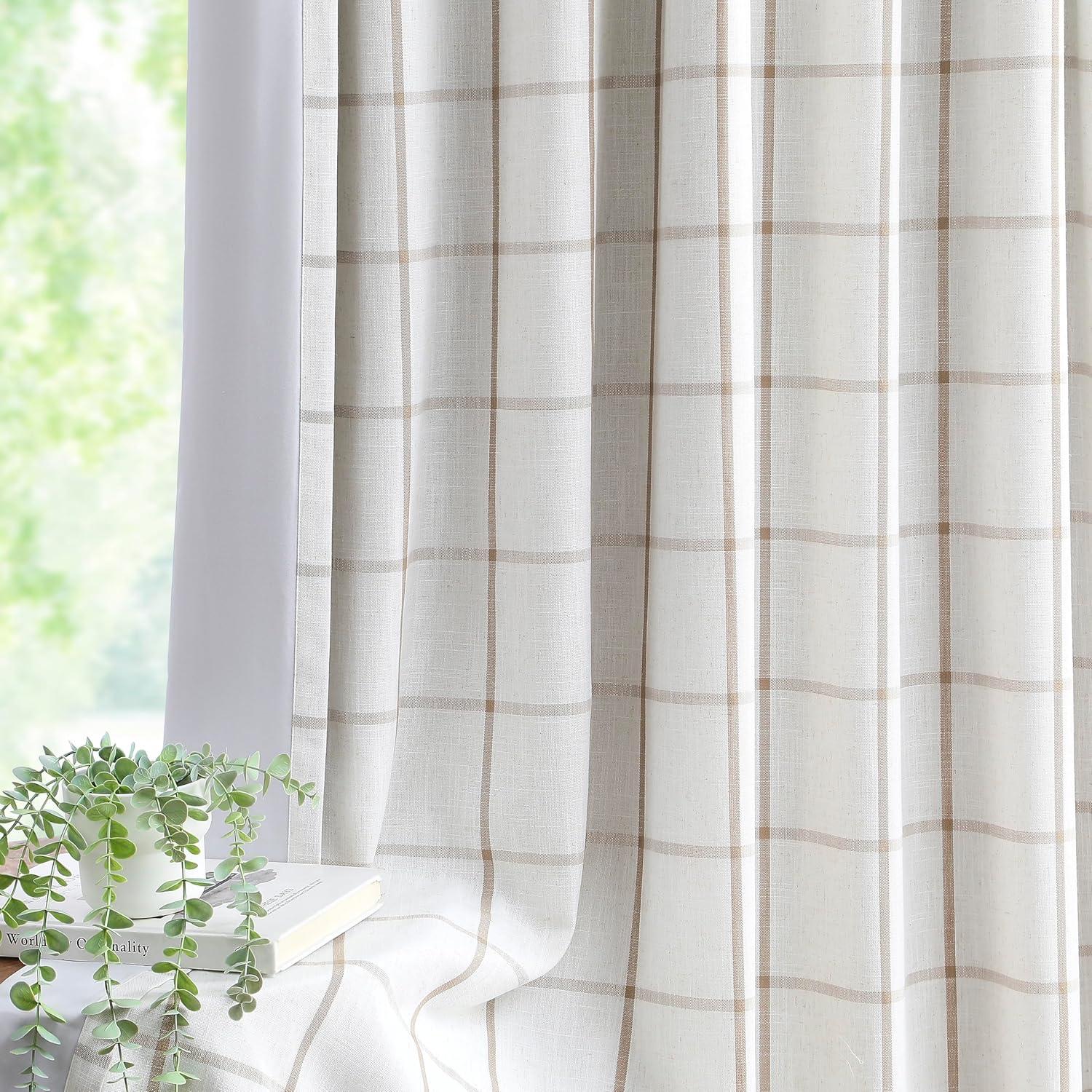 Cortinas Blackout Vision Home Lino de Flax 1.02m x 2.59m Pack 2