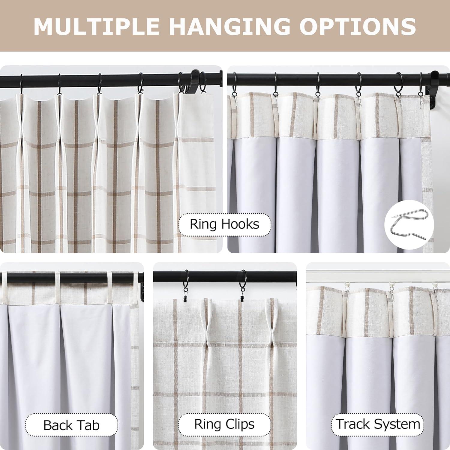 Cortinas Blackout Vision Home Lino de Flax 1.02m x 2.59m Pack 2