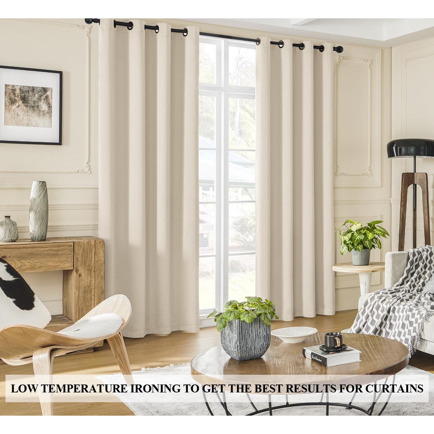 Cortinas Opacas Rutterllow 132x229 cm Beige - 2 Paneles
