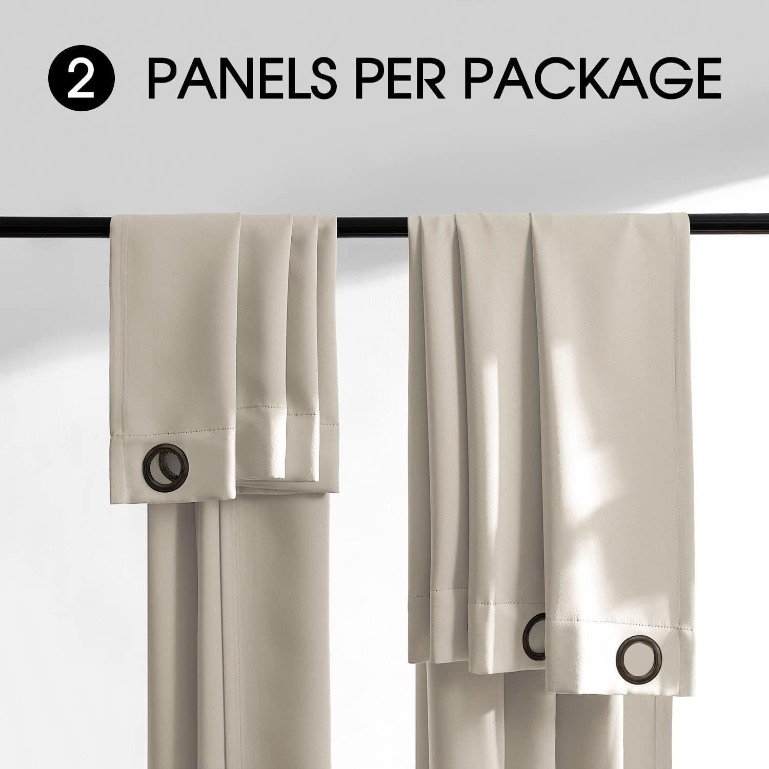 Cortinas Opacas Rutterllow 132x229 cm Beige - 2 Paneles