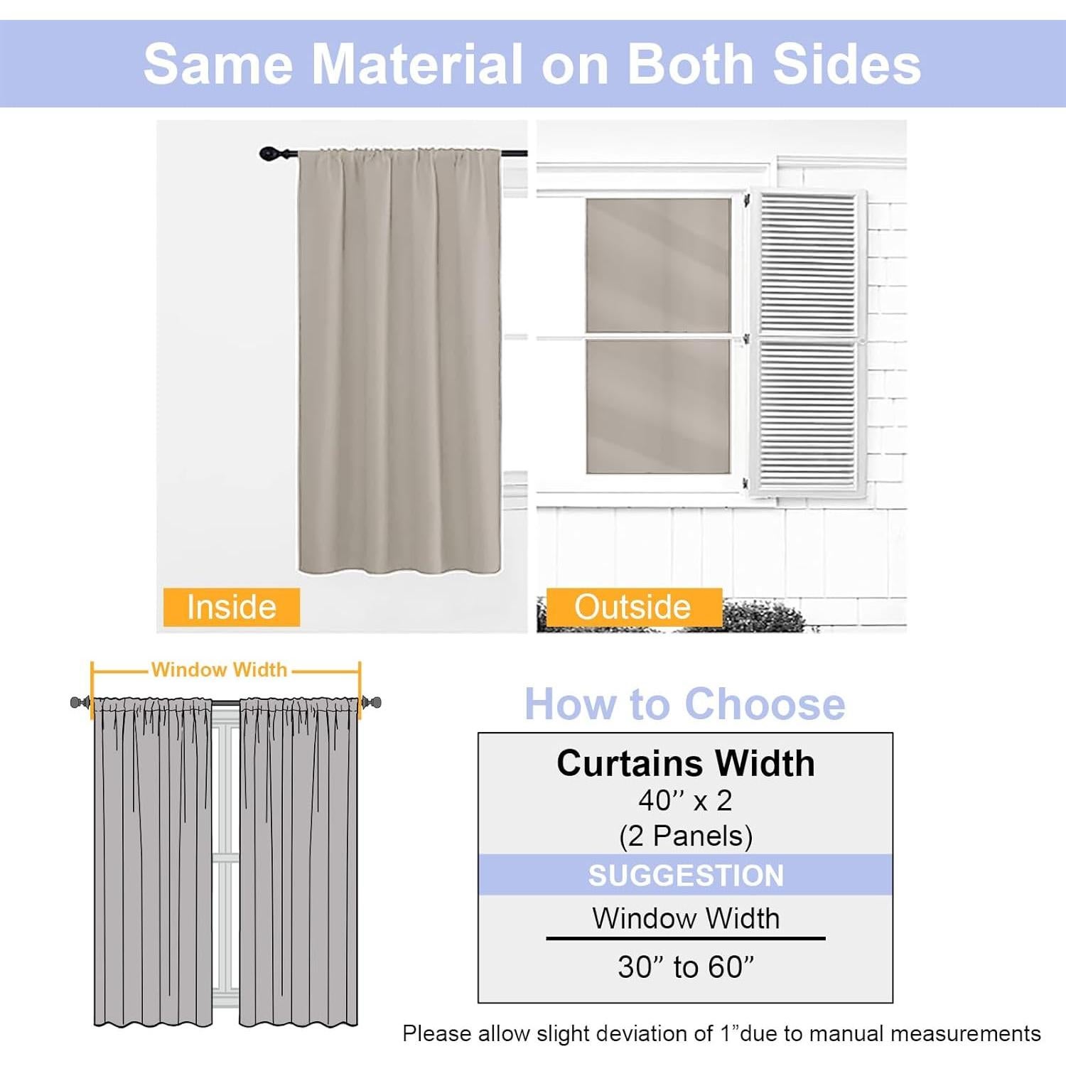 Cortinas Blackout Simplebrand 2 Paneles 101.6x160 cm Piedra