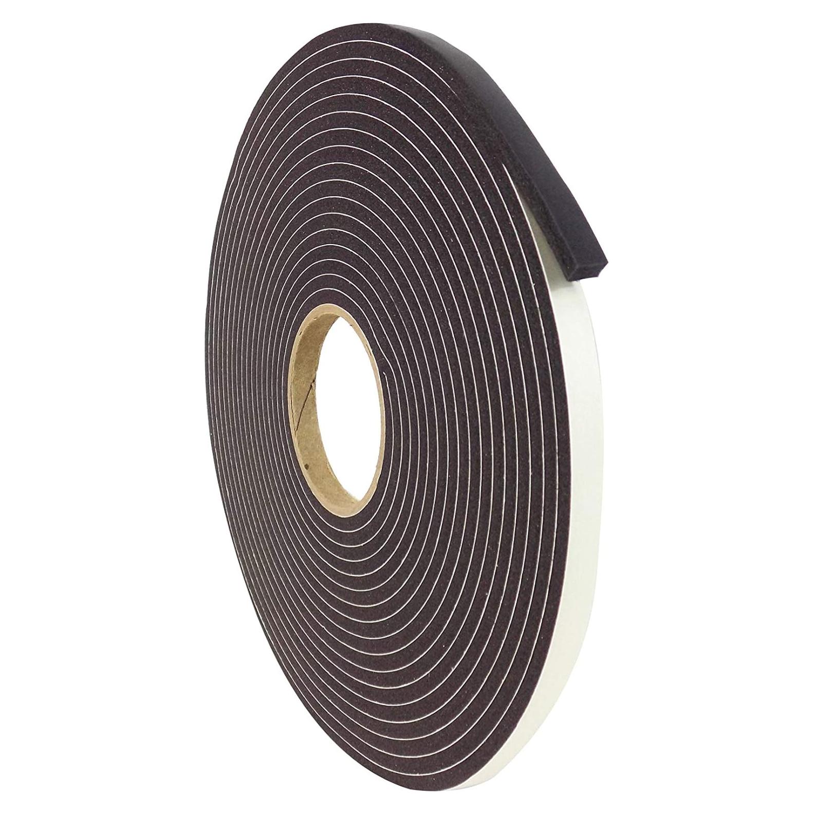 Cinta de Espuma de Goma WOD 3/8" x 3/16" x 15.24m Negra