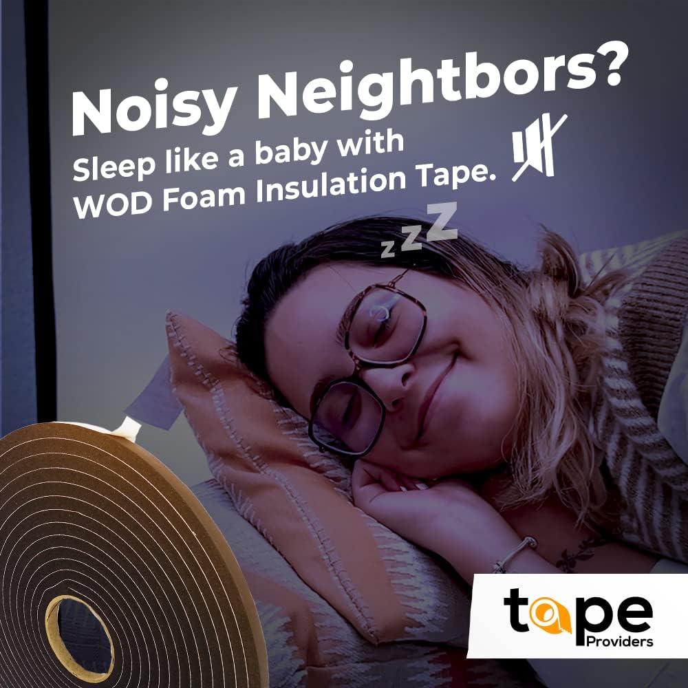 Cinta de Espuma de Goma WOD 3/8" x 3/16" x 15.24m Negra