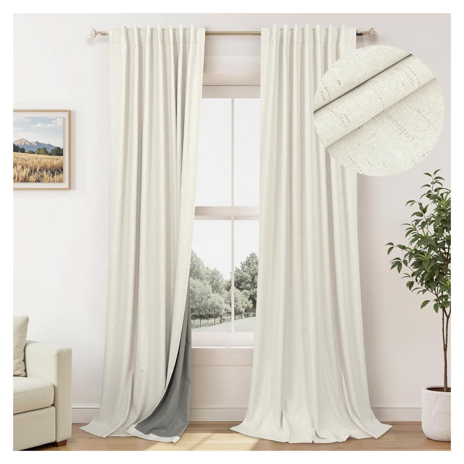 Cortinas Opacas 100% Pitalk 132x213 cm 2 Paneles Aislantes