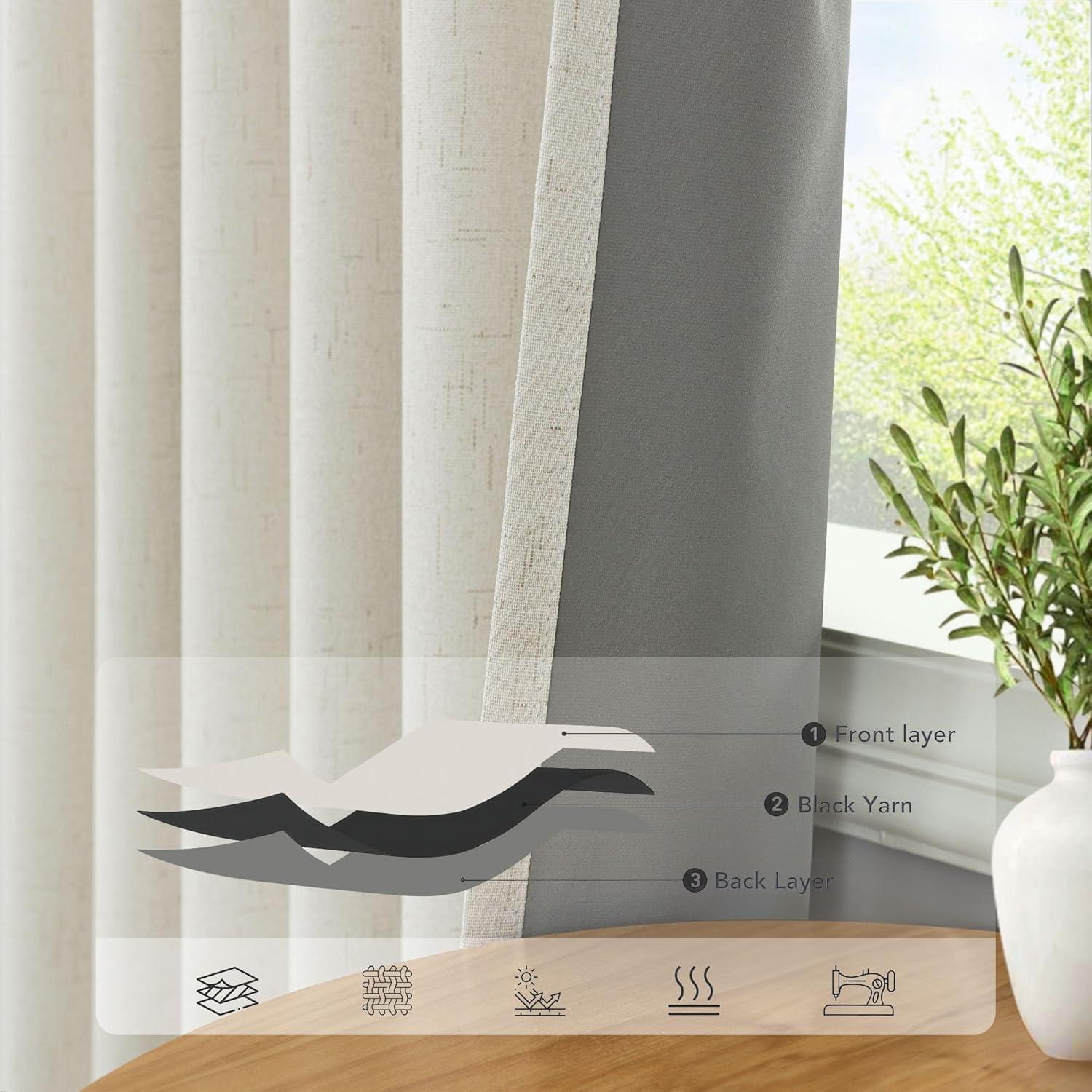 Cortinas Opacas 100% Pitalk 132x213 cm 2 Paneles Aislantes