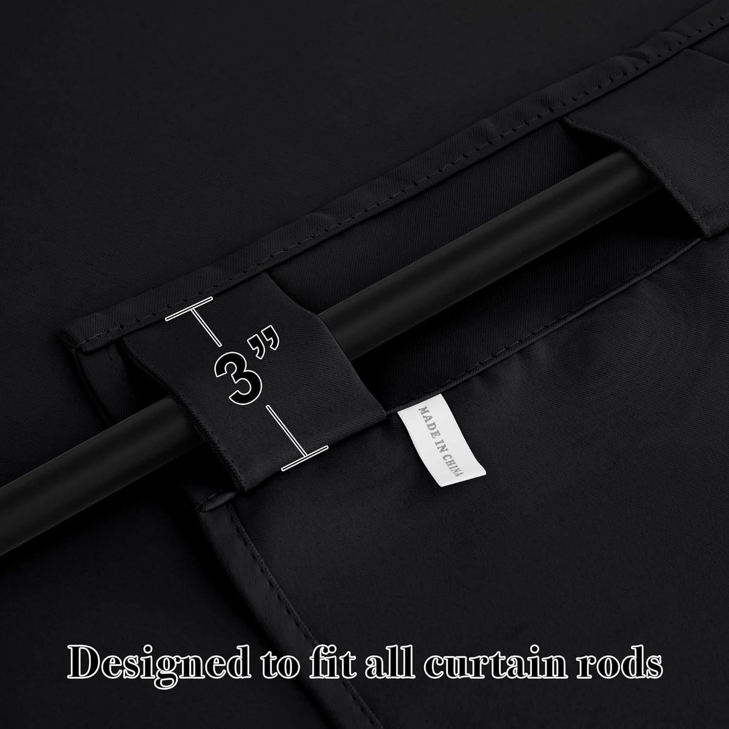 Cortinas Opacas RYB HOME 42x45 cm Aislantes 2 Paneles Negro