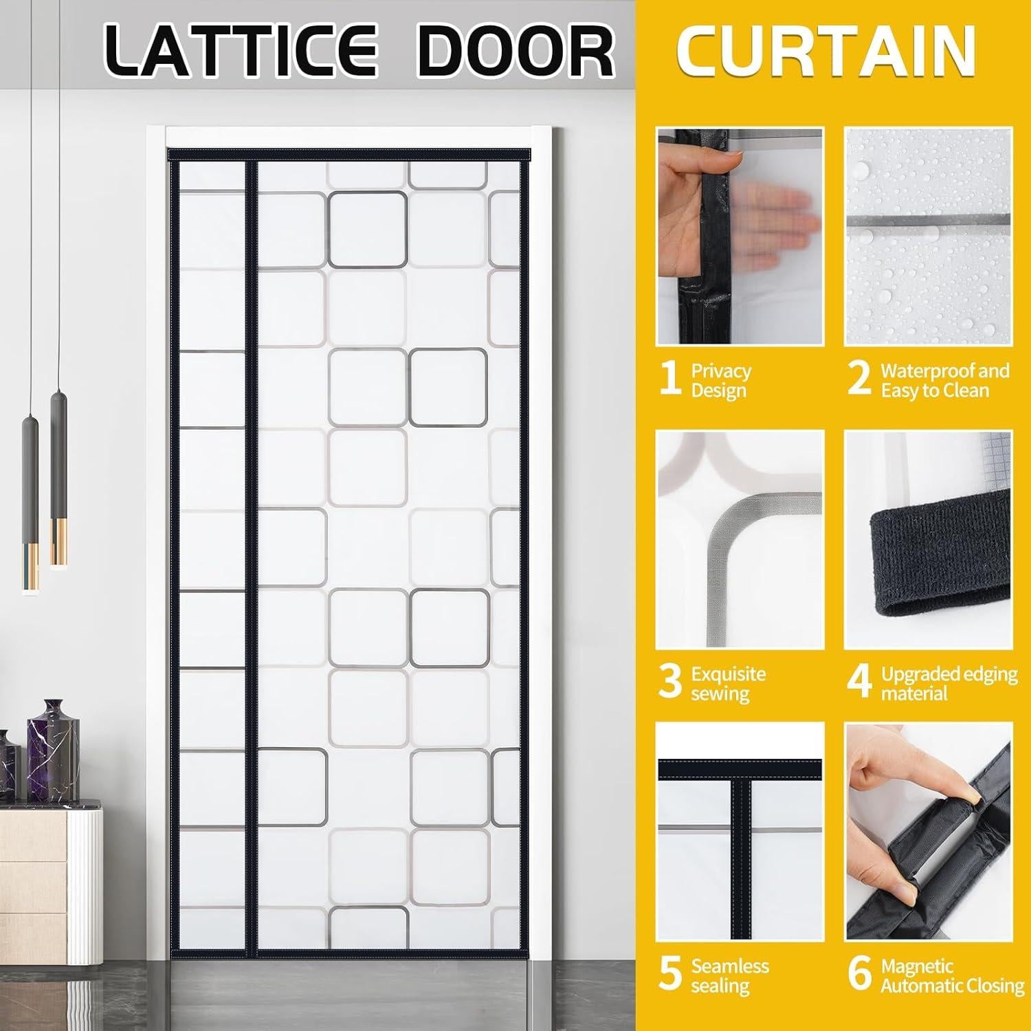 Cortina de Puerta Aislada Veanusiver 91.44x208.28cm Gris