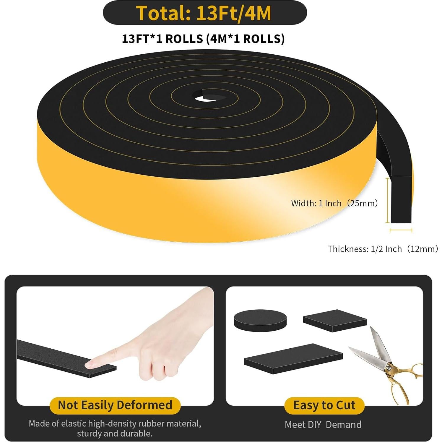 Burlete de puerta MIKONIYA 1x1.27cm x 4m Insonorizante