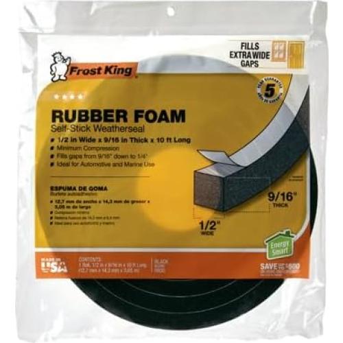 Cinta de Sellado de Espuma de Goma Negra Frost King 3m x 14mm