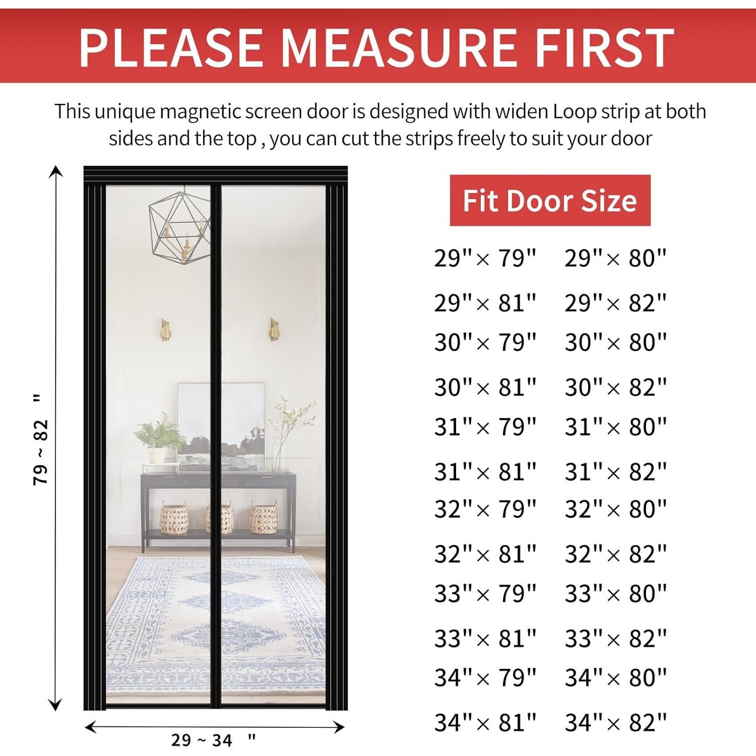 Cortina de Puerta Aislante Veanusiver Ajustable 74-86cm x 200-210cm