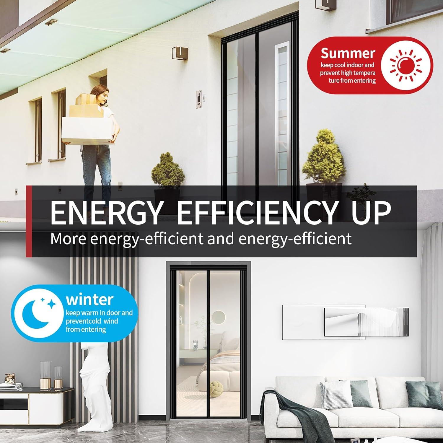 Cortina de Puerta Aislante Veanusiver Ajustable 74-86cm x 200-210cm