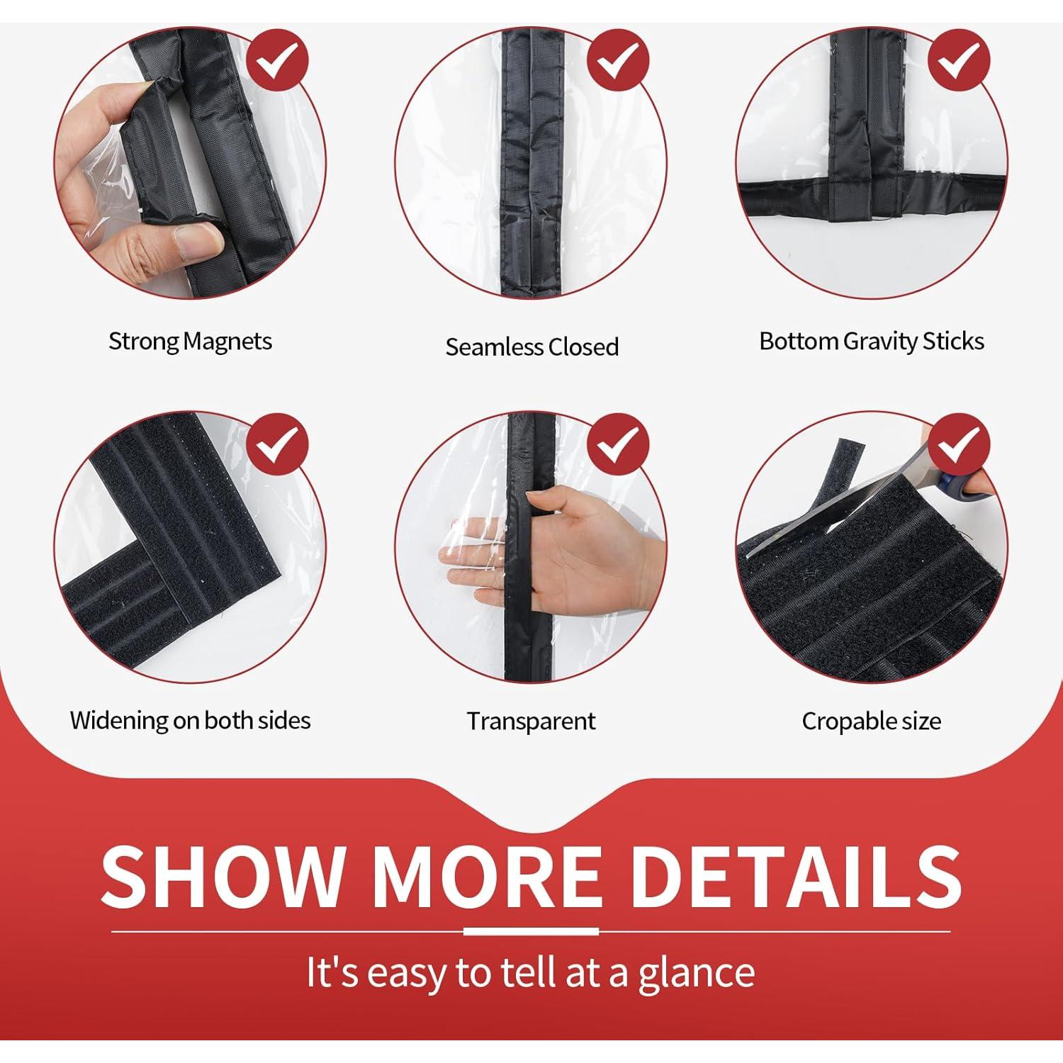 Cortina de Puerta Aislante Veanusiver Ajustable 74-86cm x 200-210cm