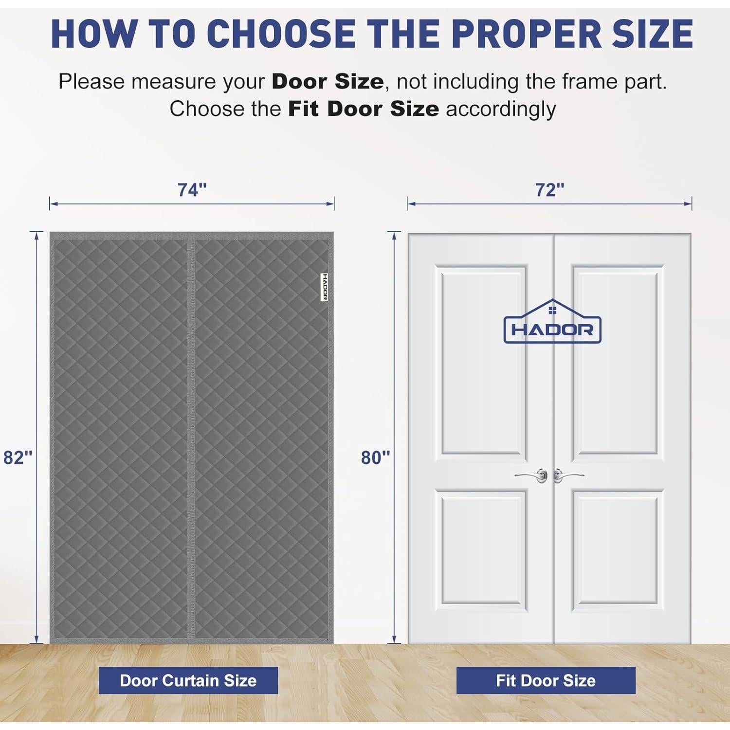 Cortina Térmica Magnética HADOR 72x80 Pulgadas Gris Aislante