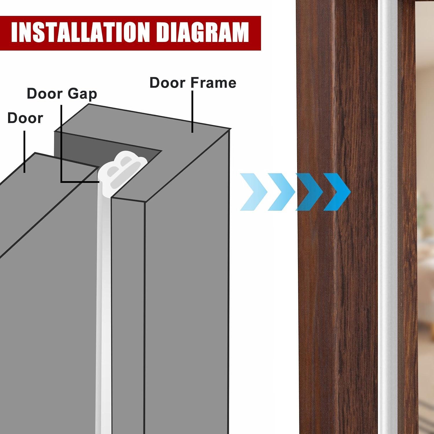 Burlete de Puerta ZWZIOO 12.19m Aislamiento Acústico Blanco