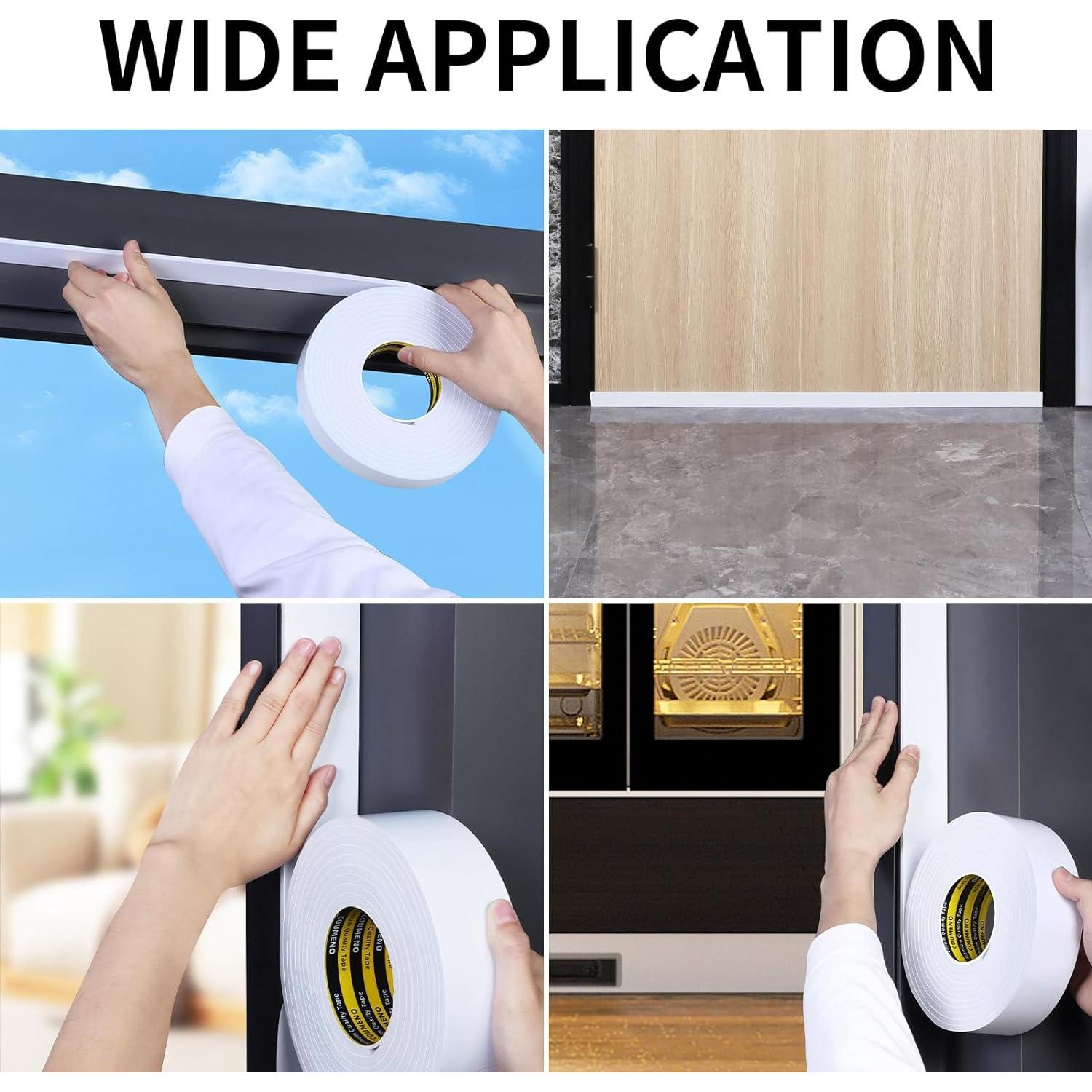 Cinta de espuma EVA autoadhesiva COUMENO 3cm x 5m blanca