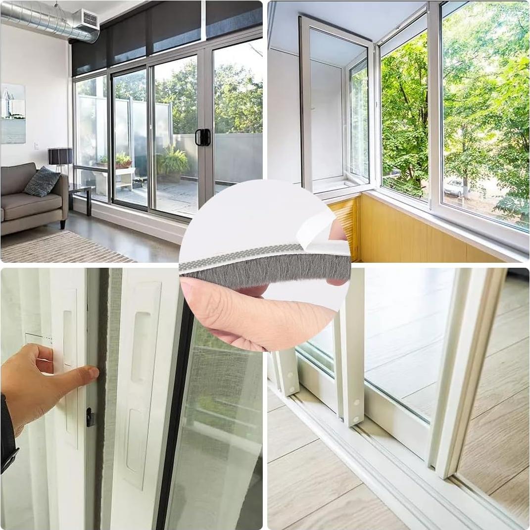 Burlete de Cepillo Autoadhesivo Noabaco 10.06 m Aislamiento Gris