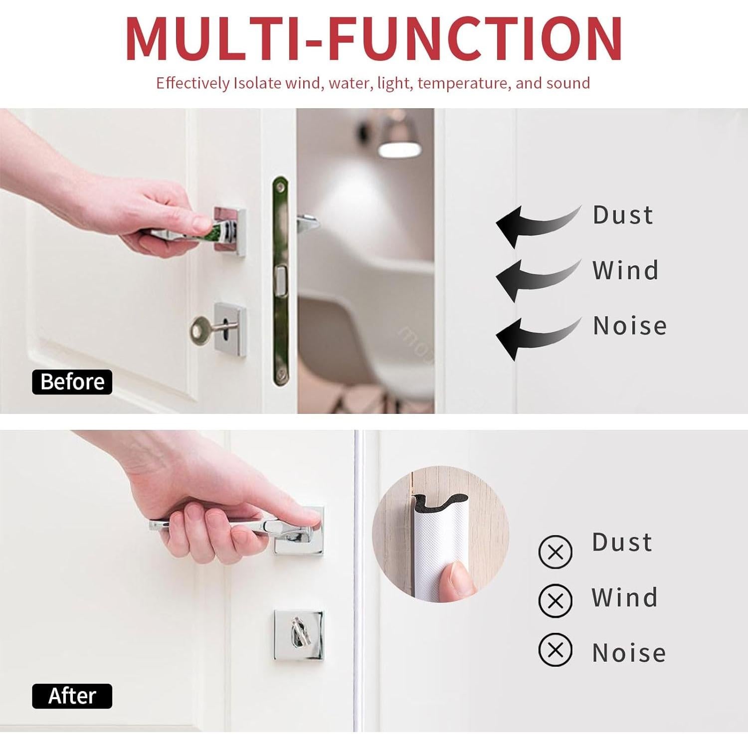 Sello de Puerta Aislante SILIENTWERK 40 Pies Blanco 8 PCS