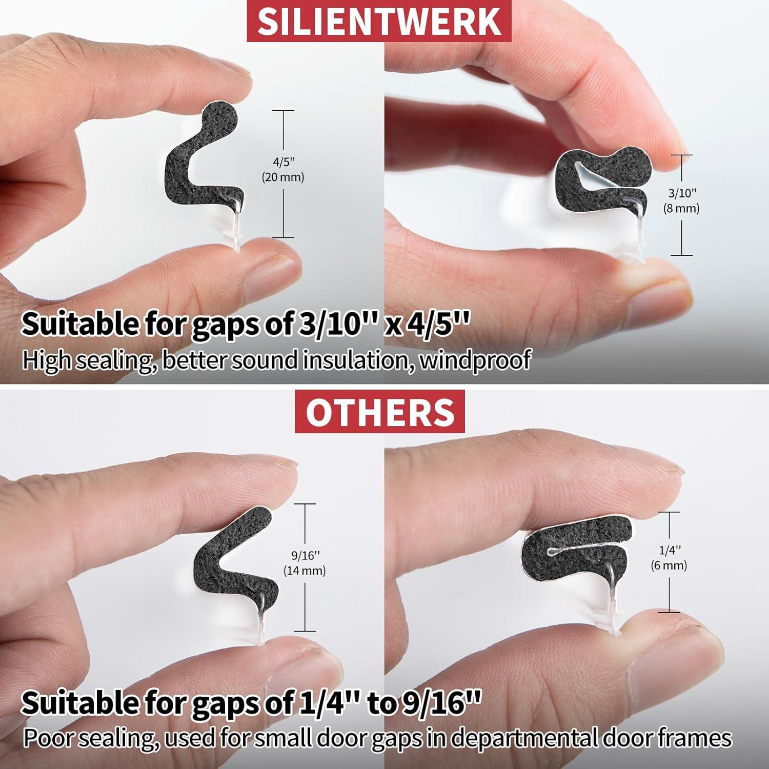 Sello de Puerta Aislante SILIENTWERK 40 Pies Blanco 8 PCS