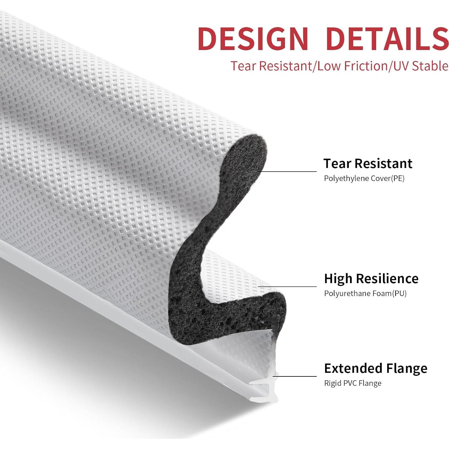 Sello de Puerta Aislante SILIENTWERK 40 Pies Blanco 8 PCS