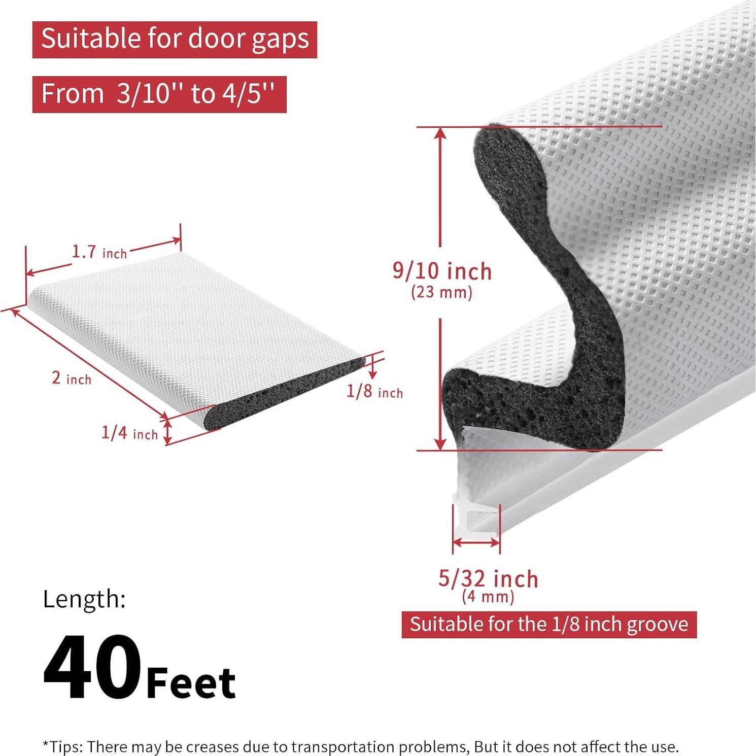 Sello de Puerta Aislante SILIENTWERK 40 Pies Blanco 8 PCS