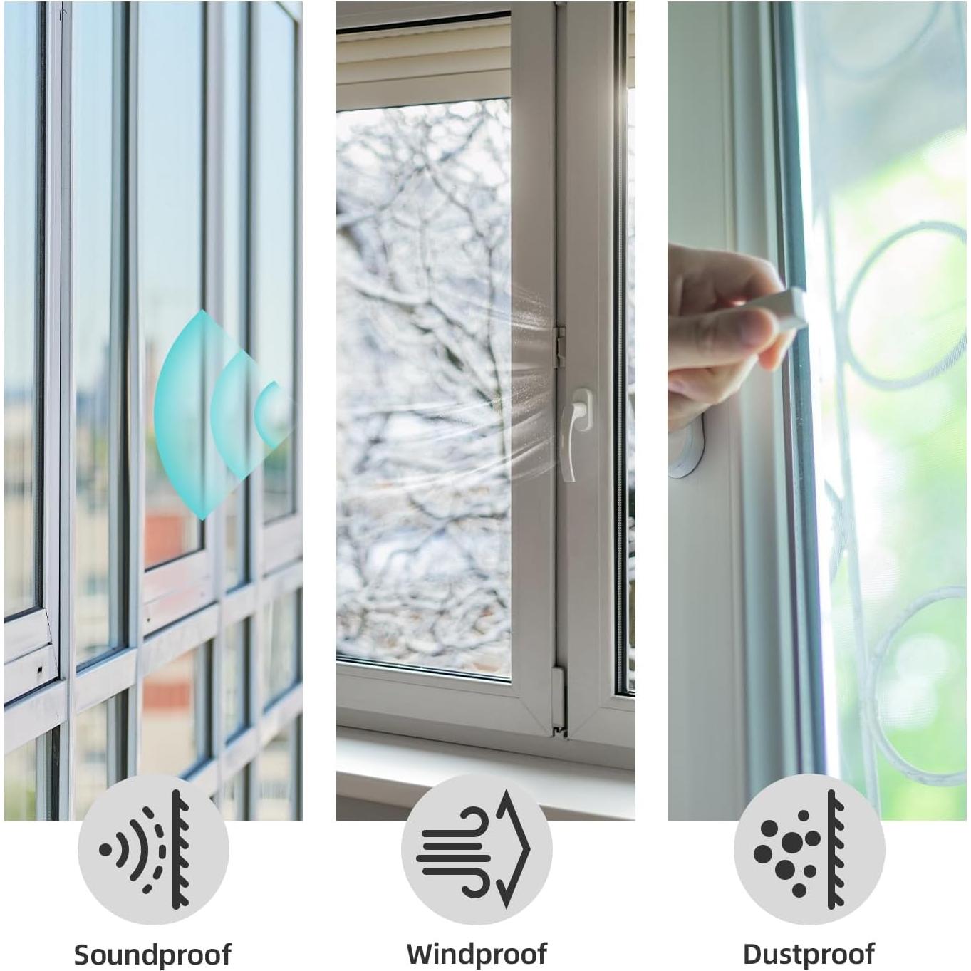 Tira de Sellado Acústico JSIWOTH 20 Pies Goma Blanca