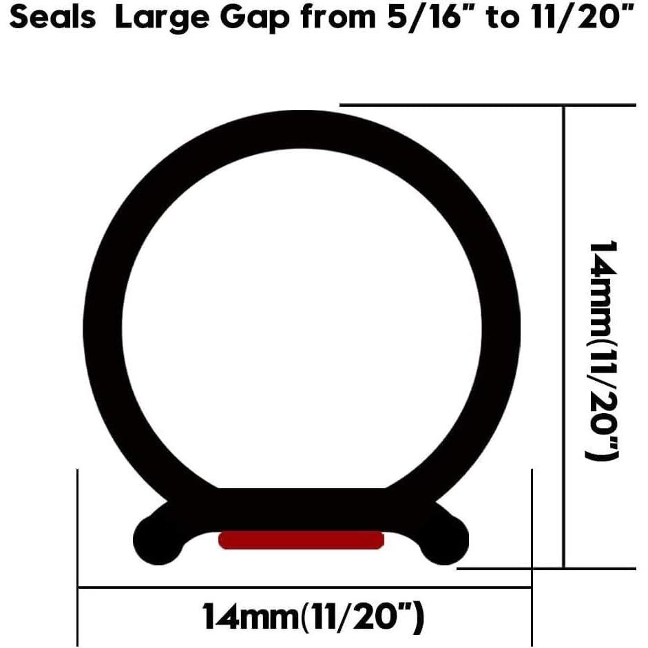 Tira de Sellado de Puerta ZERITO 10m Goma Negra 1.57cm