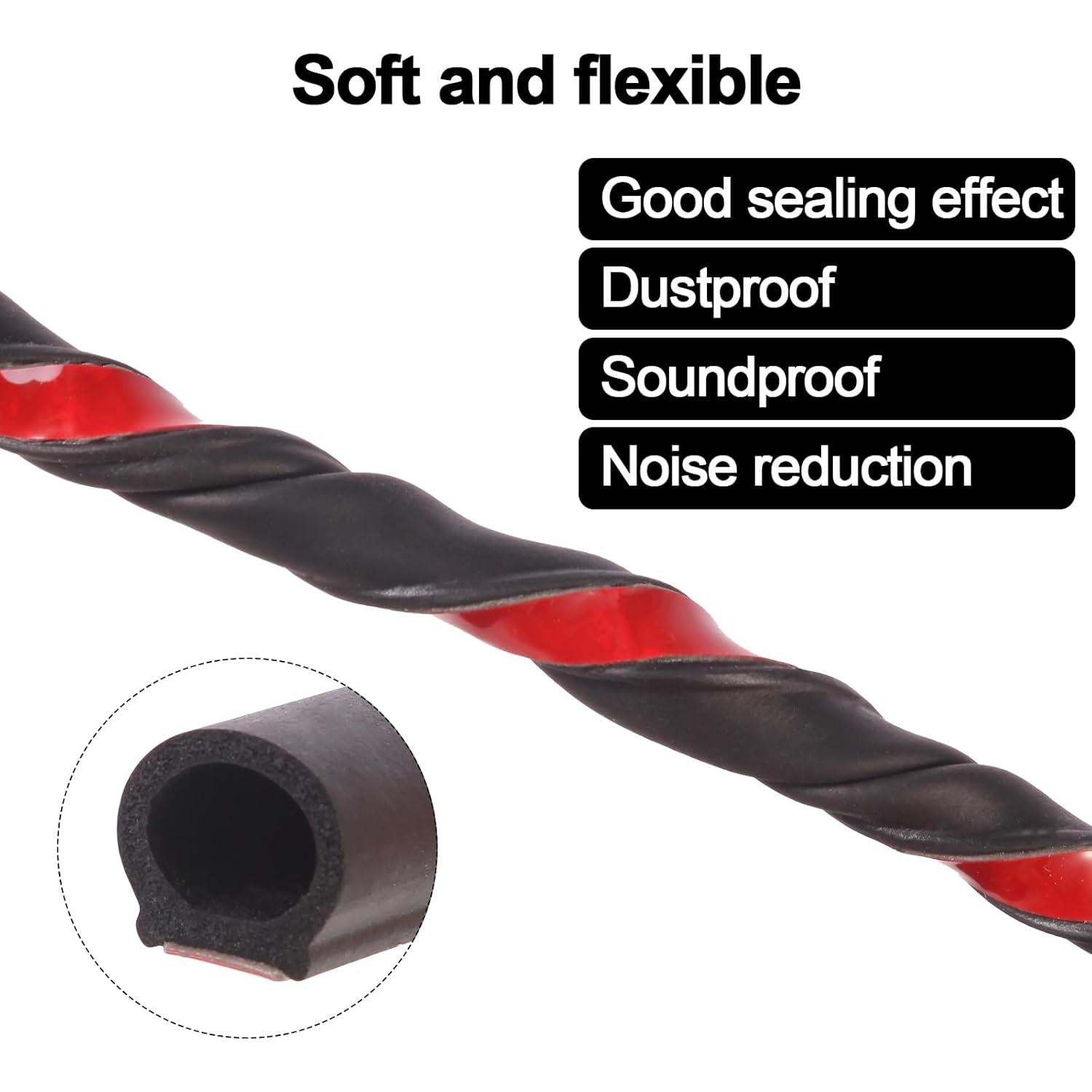 Tira de Sellado de Puerta ZERITO 10m Goma Negra 1.57cm