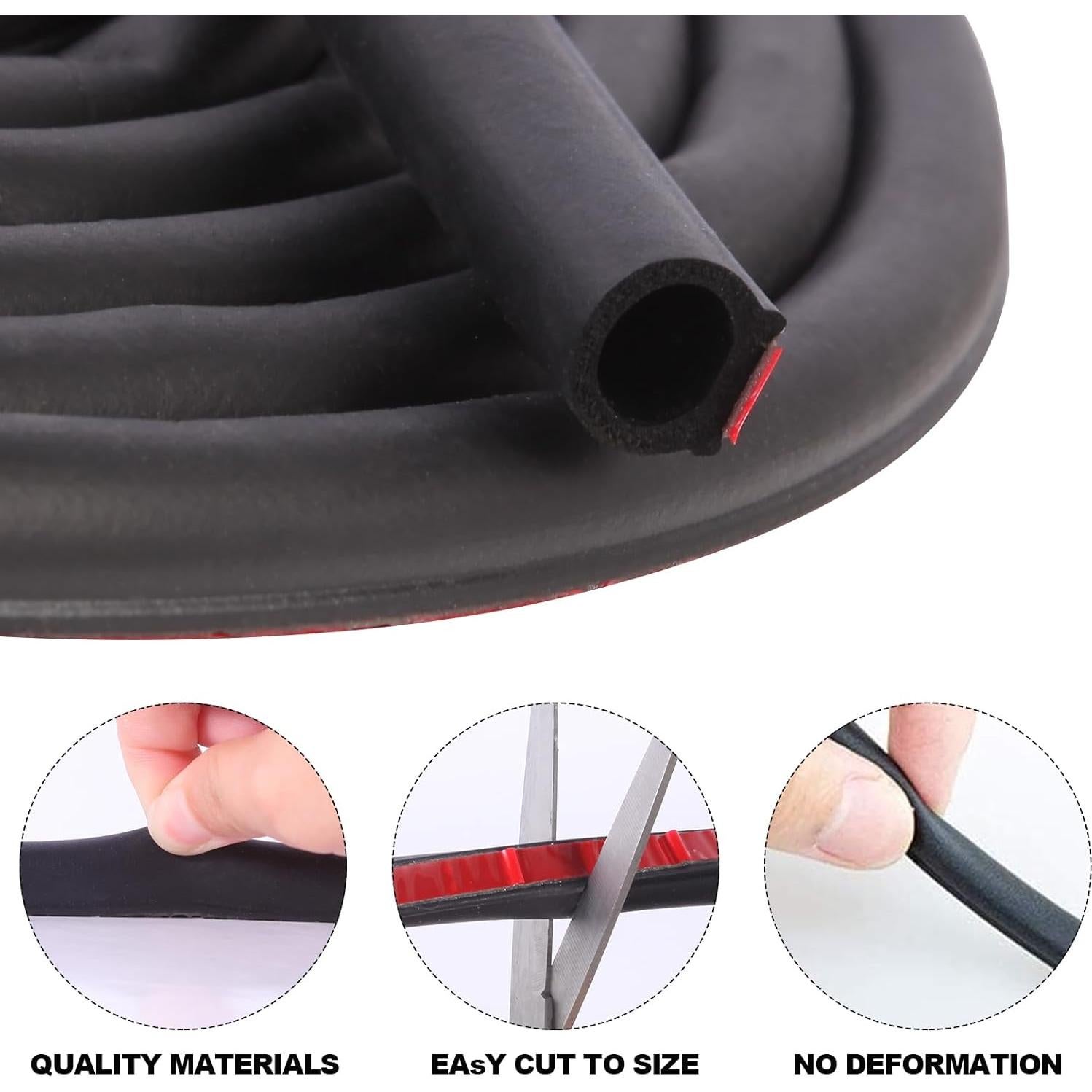 Tira de Sellado de Puerta ZERITO 10m Goma Negra 1.57cm