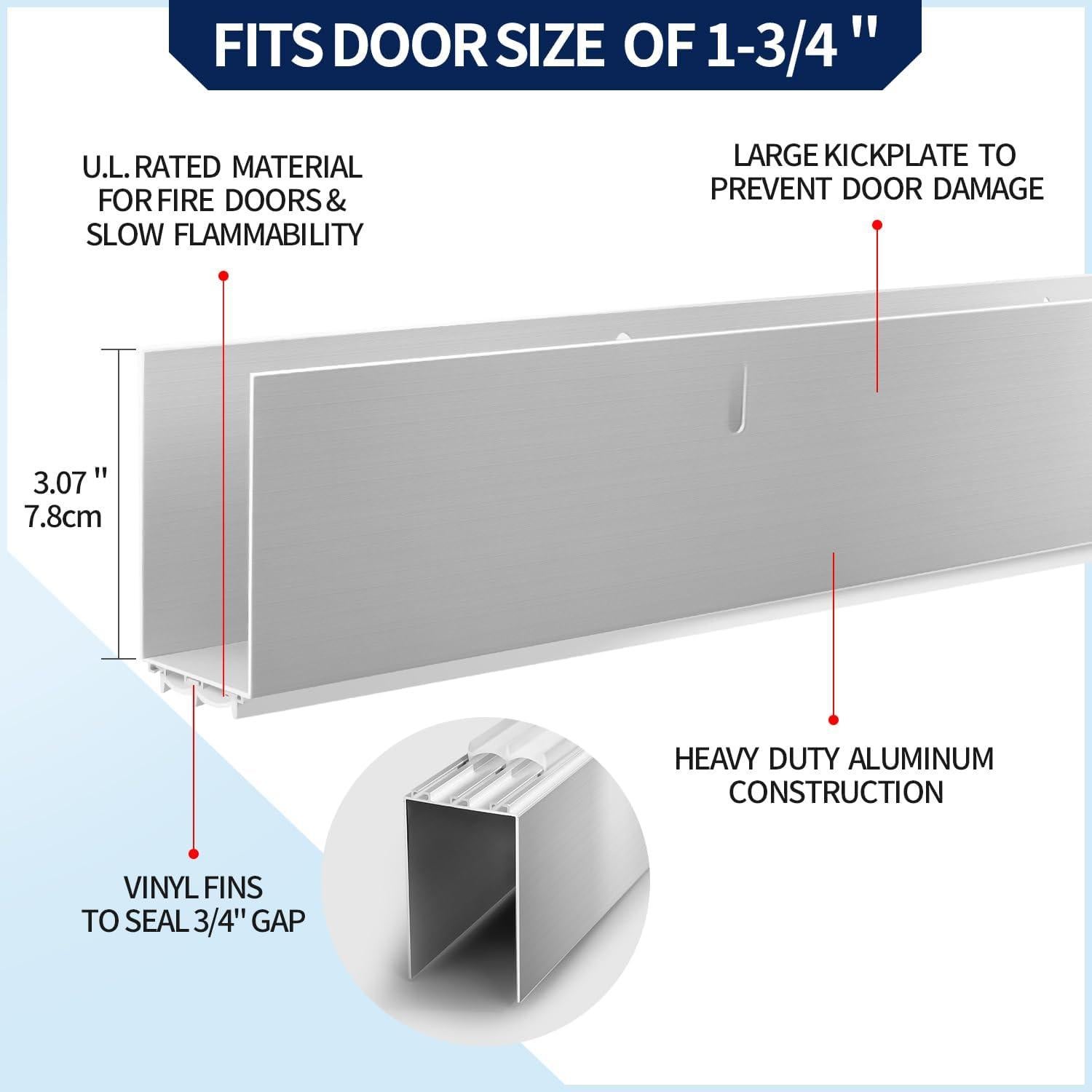 Tapa de Draft de Aluminio YYGCL 99 cm para Puertas