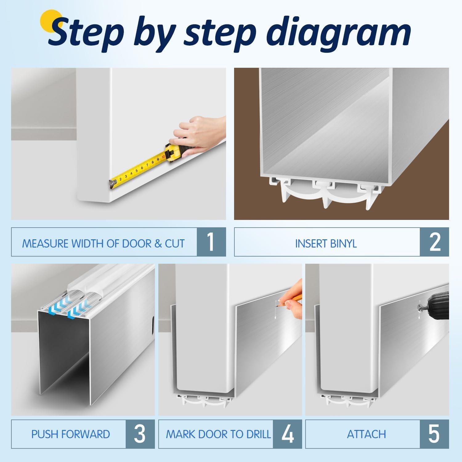 Tapa de Draft de Aluminio YYGCL 99 cm para Puertas