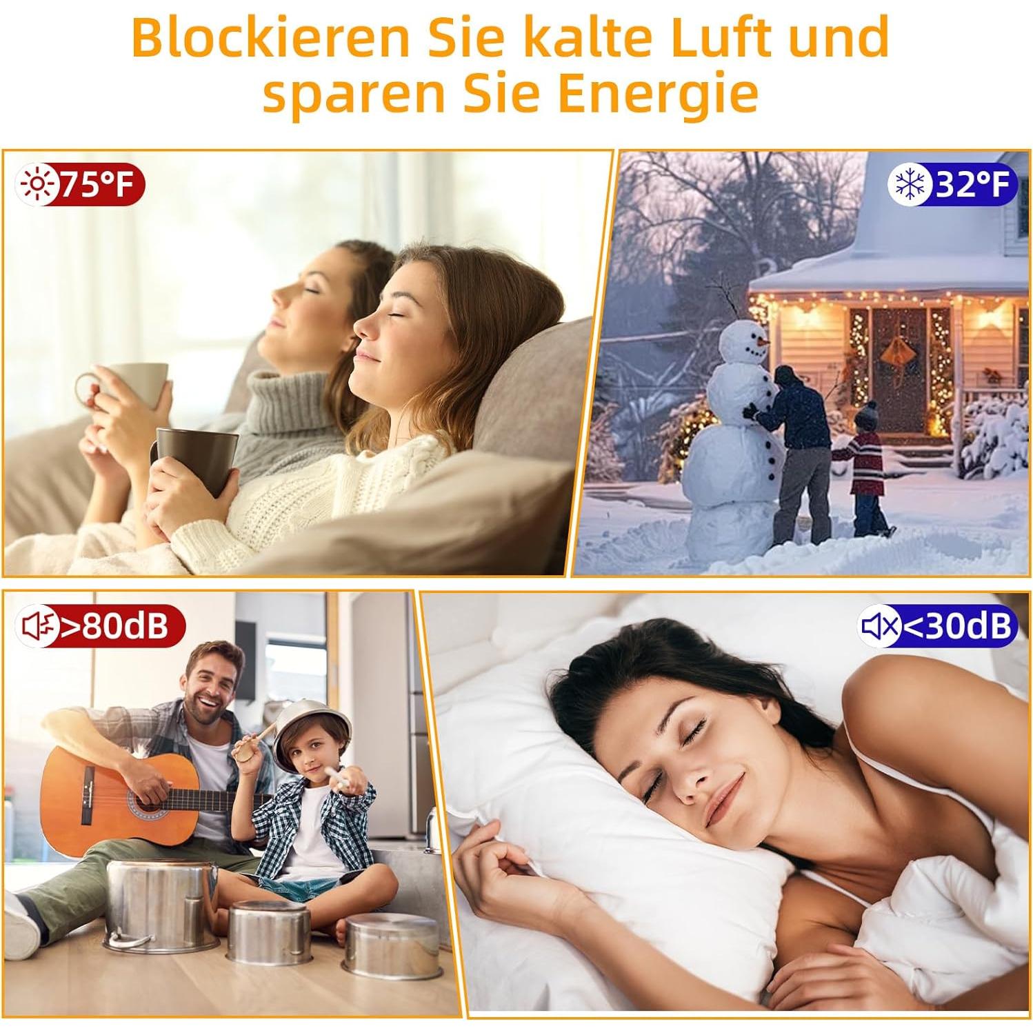 Barrera de Corrientes de Aire para Puertas Cyzarize 99cm Negra