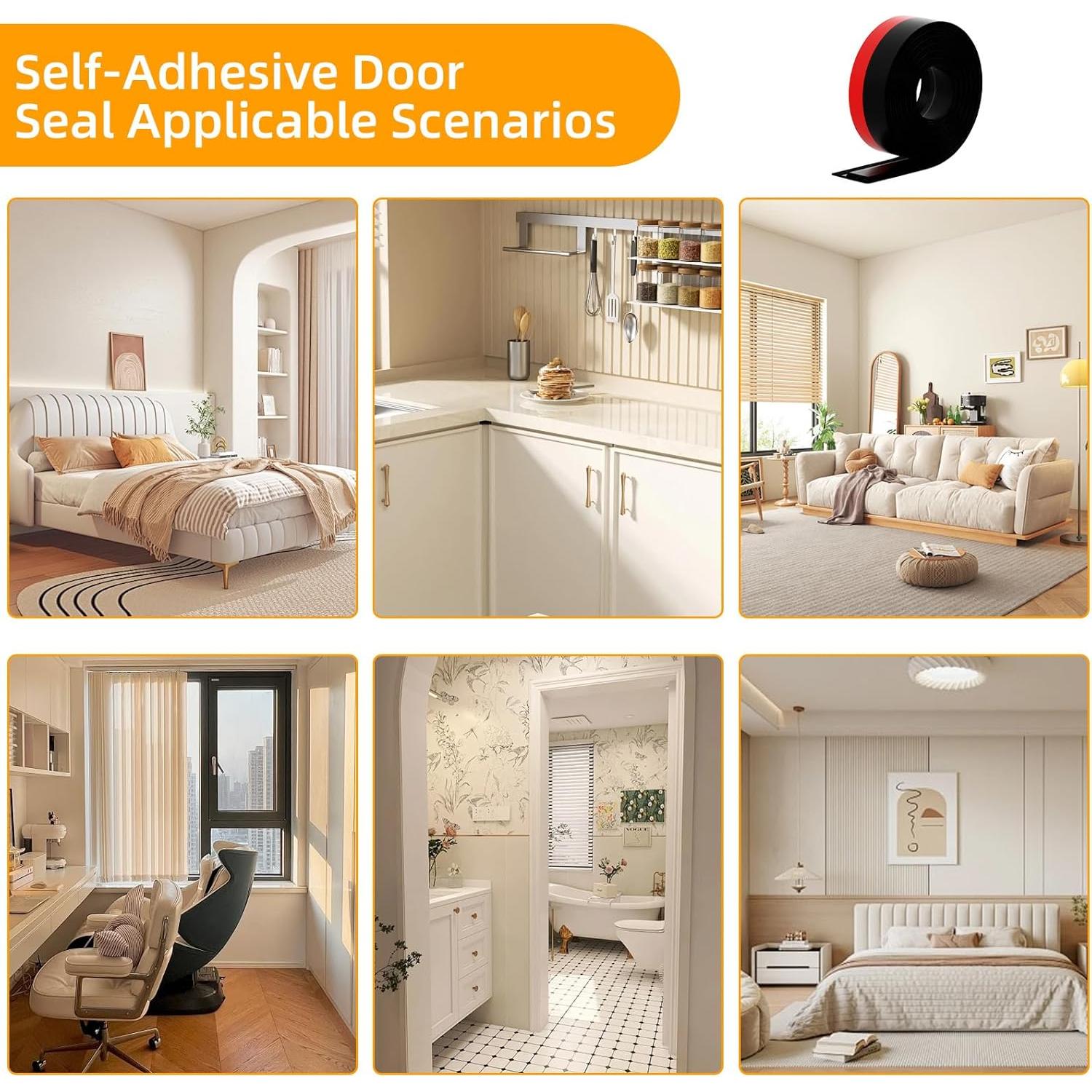 Barrera de Corrientes de Aire para Puertas Cyzarize 99cm Negra