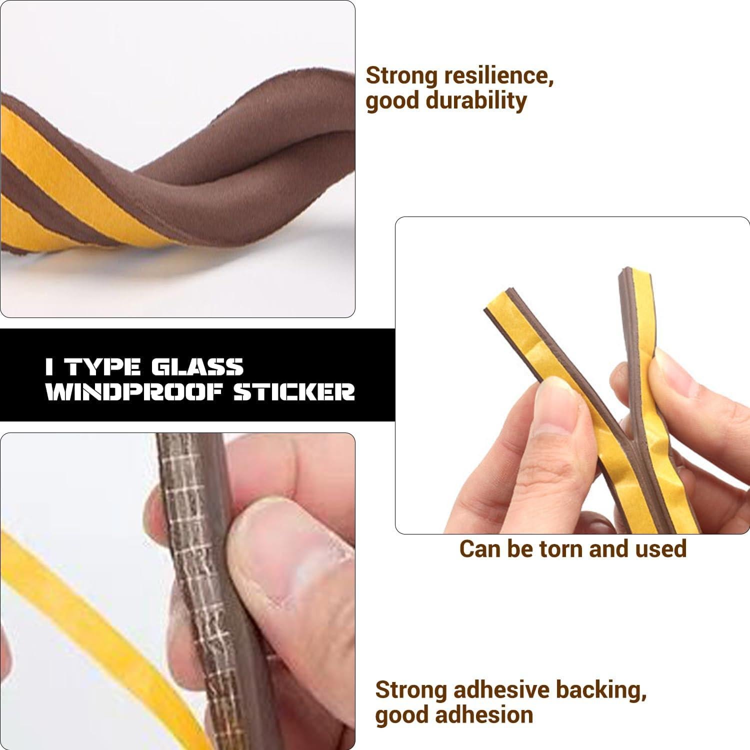 Tira de Sellado Aislante Qoqooice 1.9cm x 12.7cm Marrón