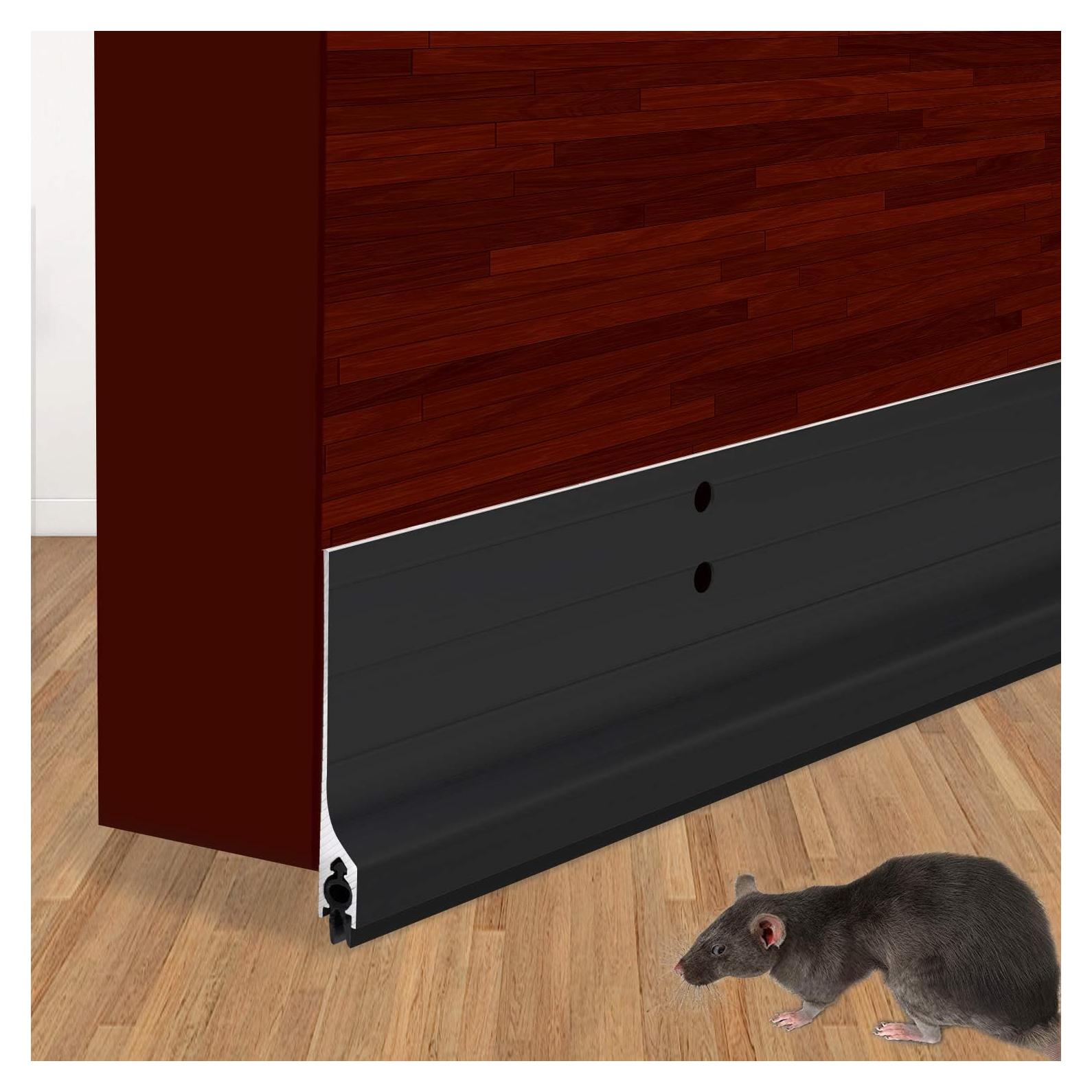 Sello de puerta USUKUE de aluminio 92.7 cm negro para corrientes de aire