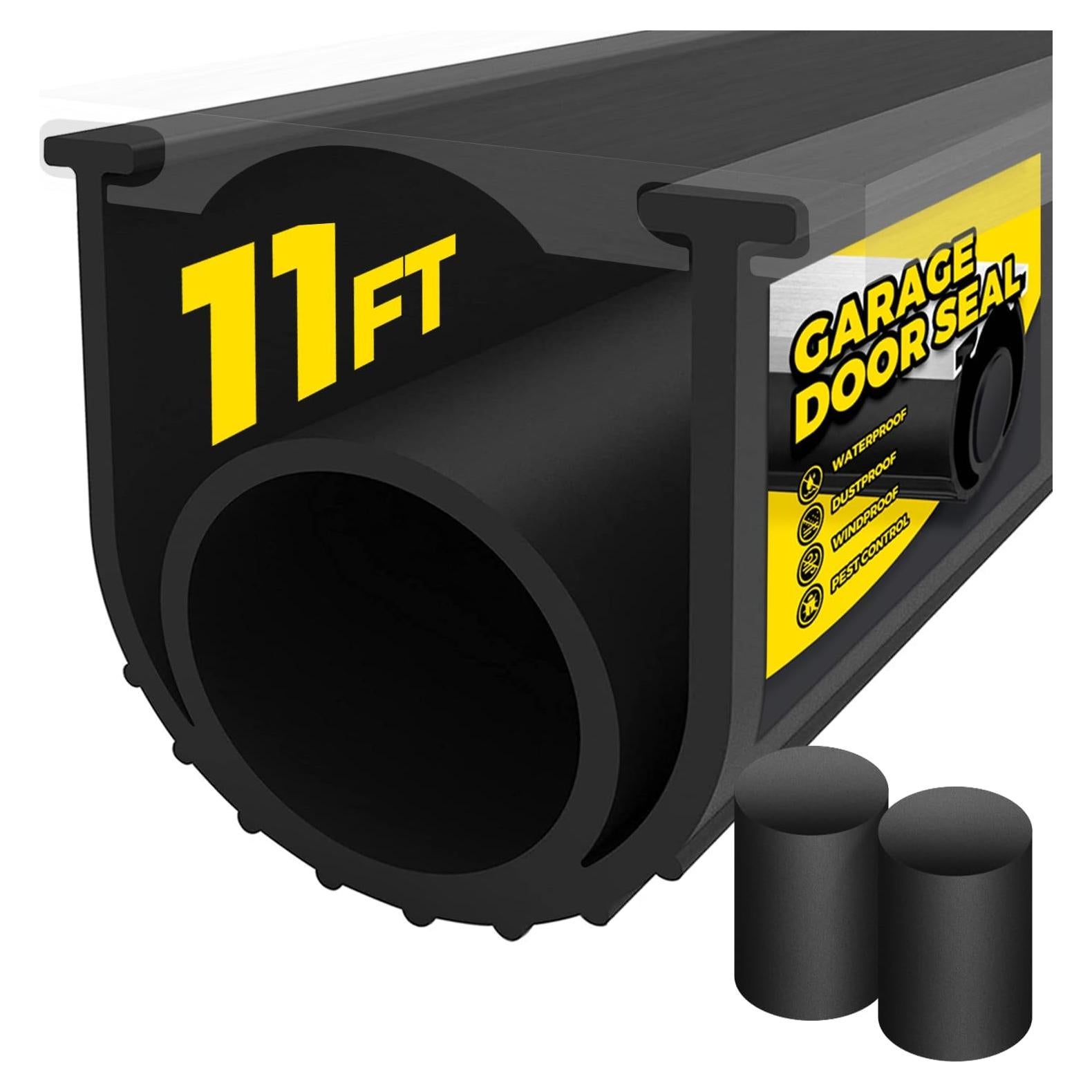 Sello de Puerta de Garaje Holikme 11 Pies Goma Negro