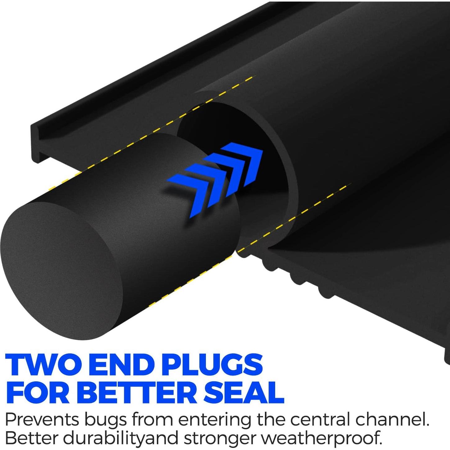 Sello de Puerta de Garaje Holikme 11 Pies Goma Negro