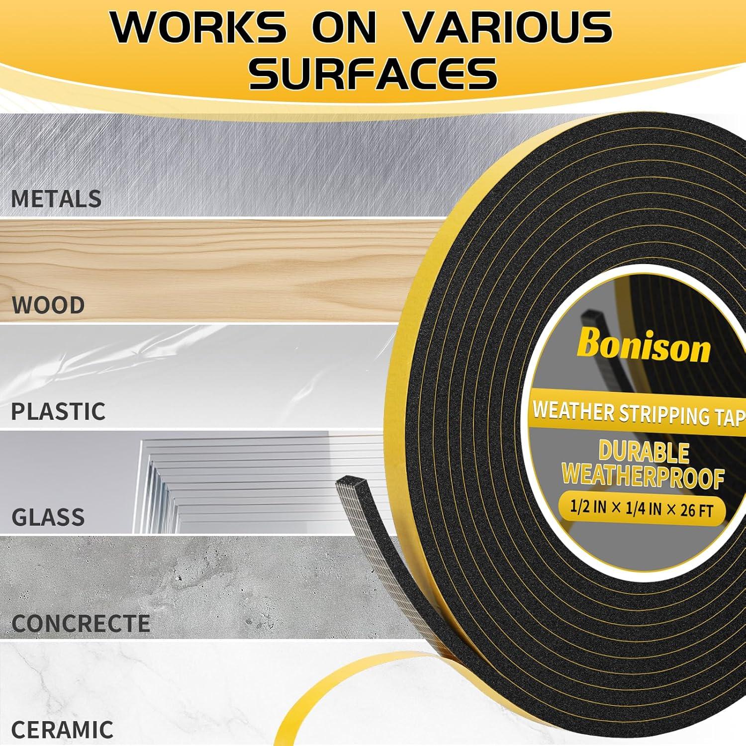 Cinta de Sellado Bonison 8m - Aislamiento Acústico Negro