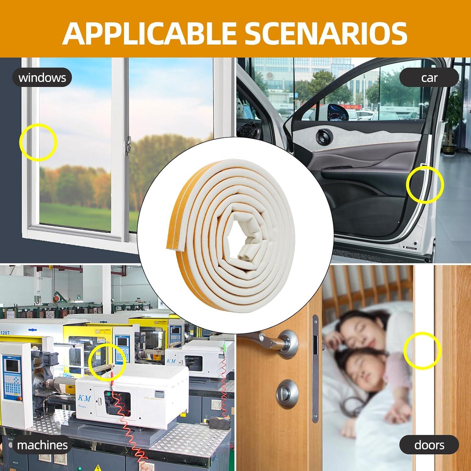 Sello de Aislamiento ZERITO 10 m Blanco para Puertas y Ventanas
