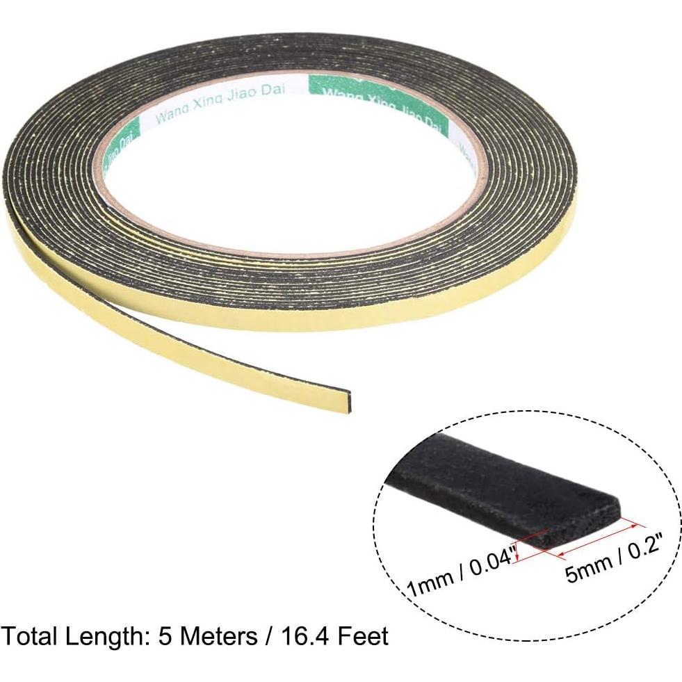 Cinta de Espuma Selladora uxcell 5mm Ancho 1mm Grosor 5m